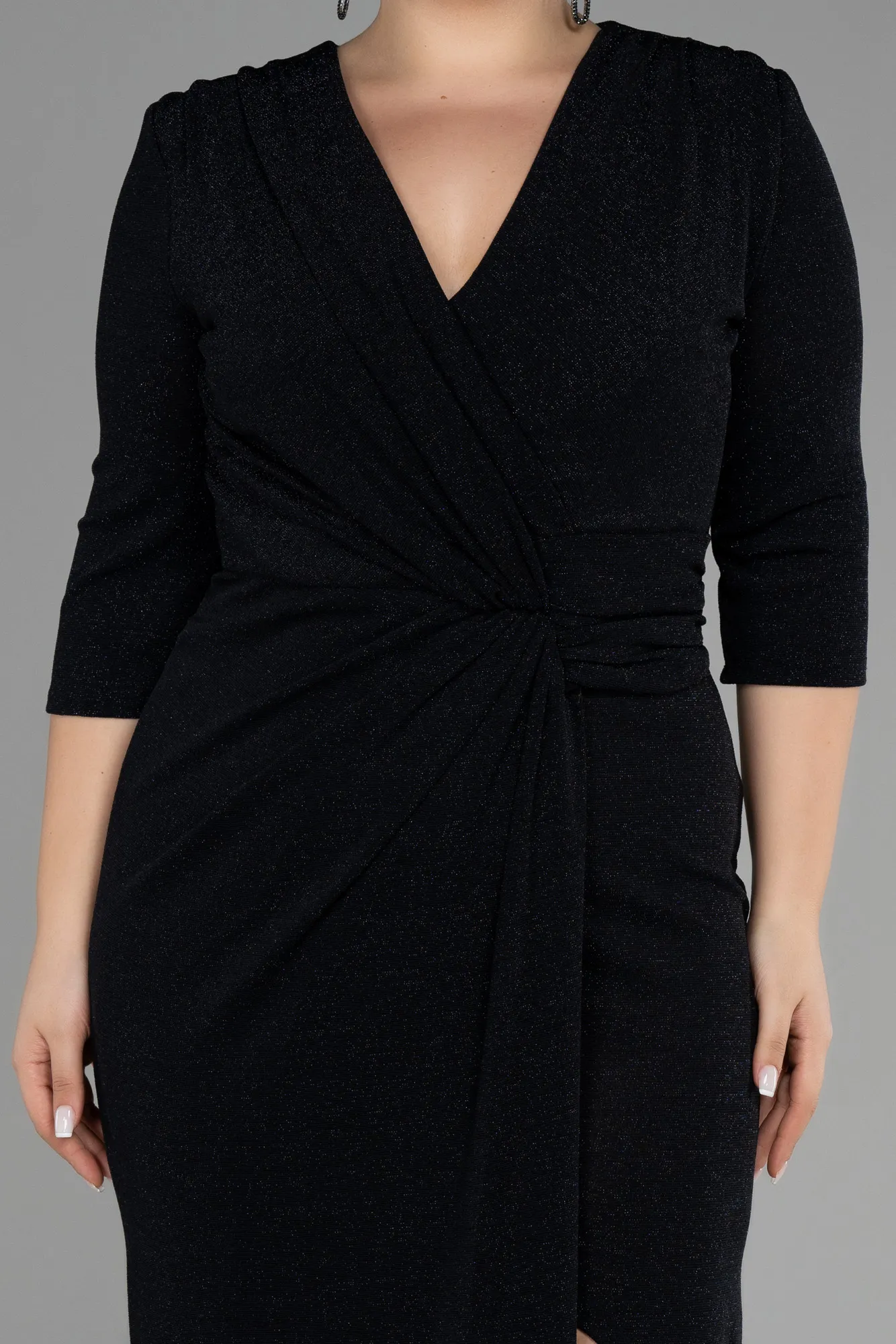 Black-Long Plus Size Evening Dress ABU3468