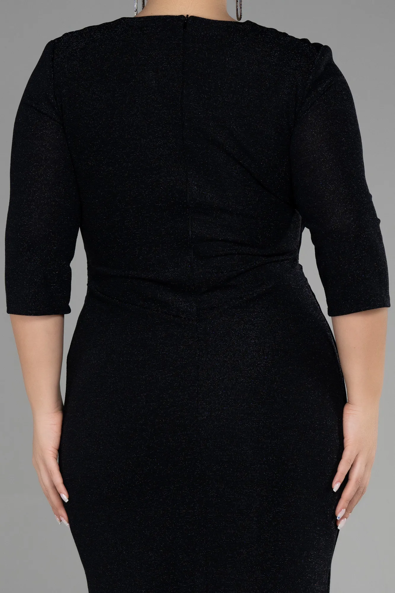 Black-Long Plus Size Evening Dress ABU3468