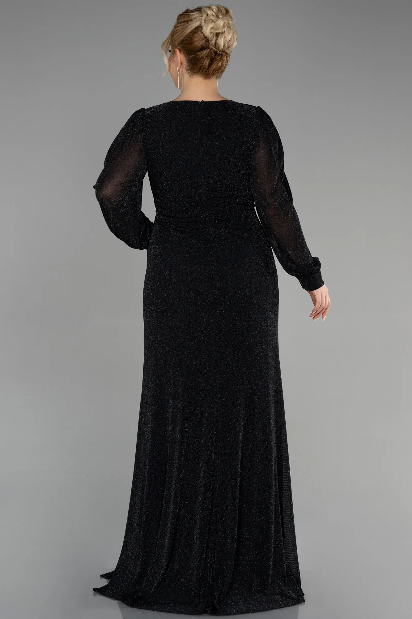 Black-Long Plus Size Evening Dress ABU3485