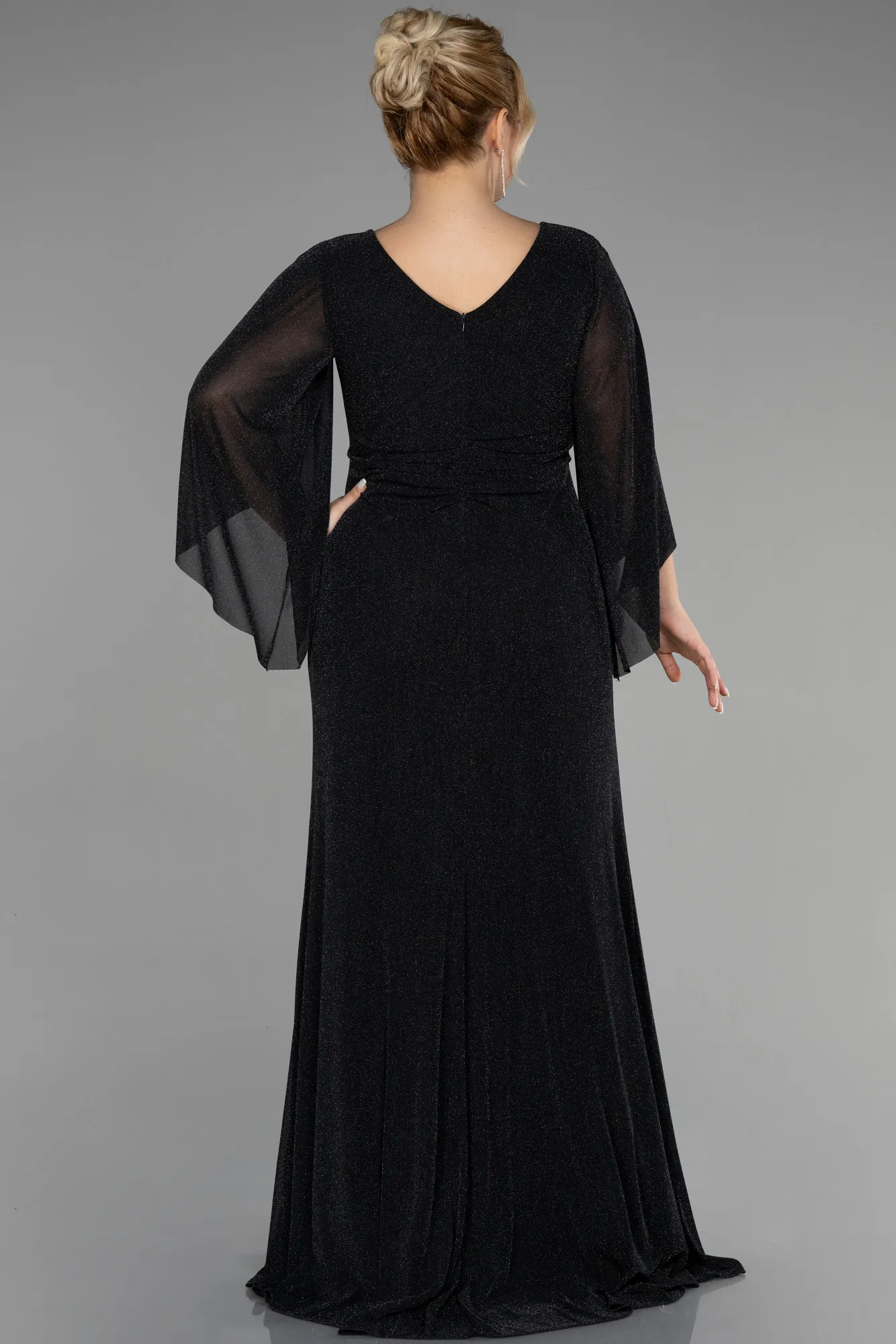 Black-Long Plus Size Evening Dress ABU3486