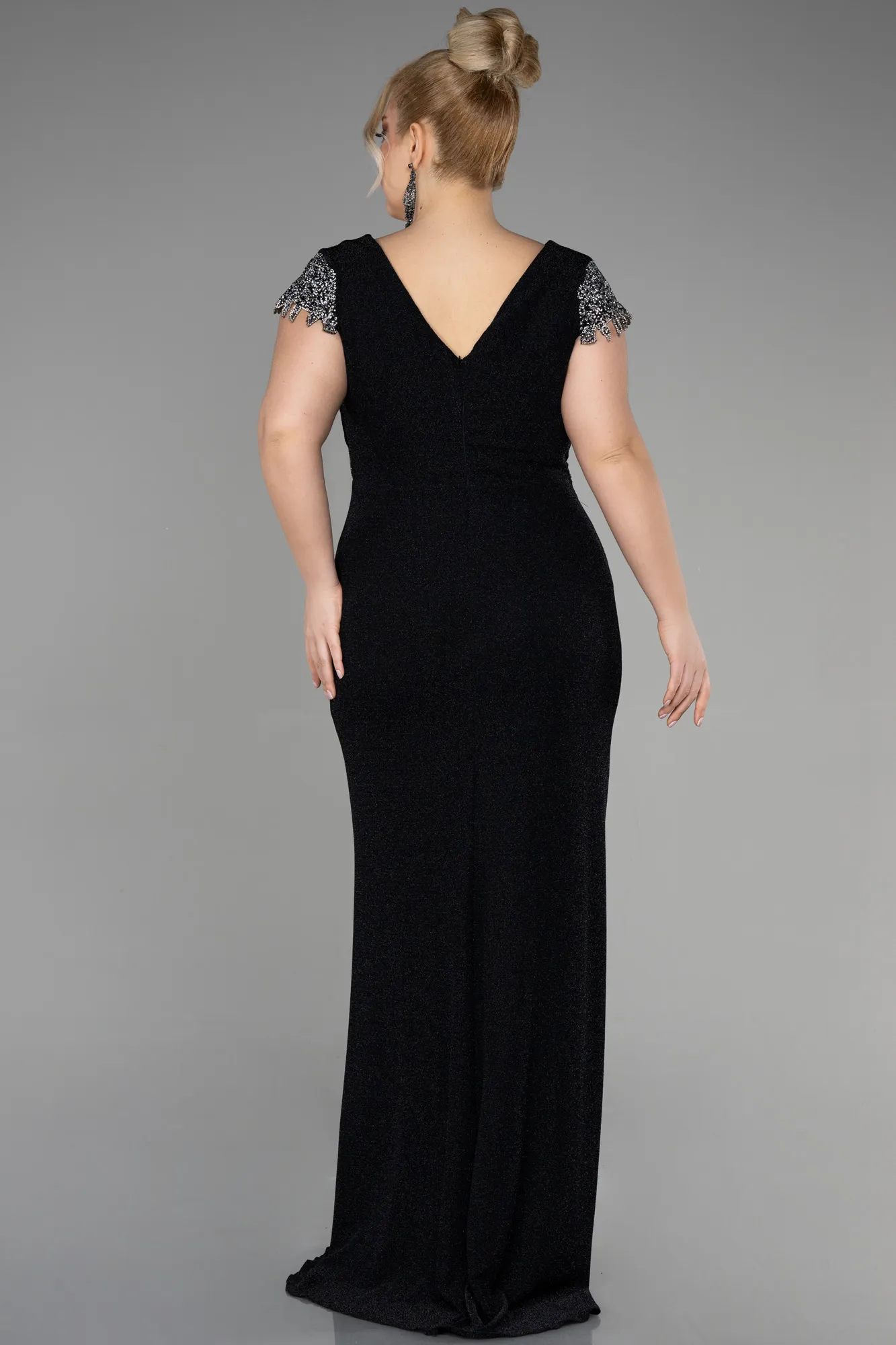 Black-Long Plus Size Evening Dress ABU3558