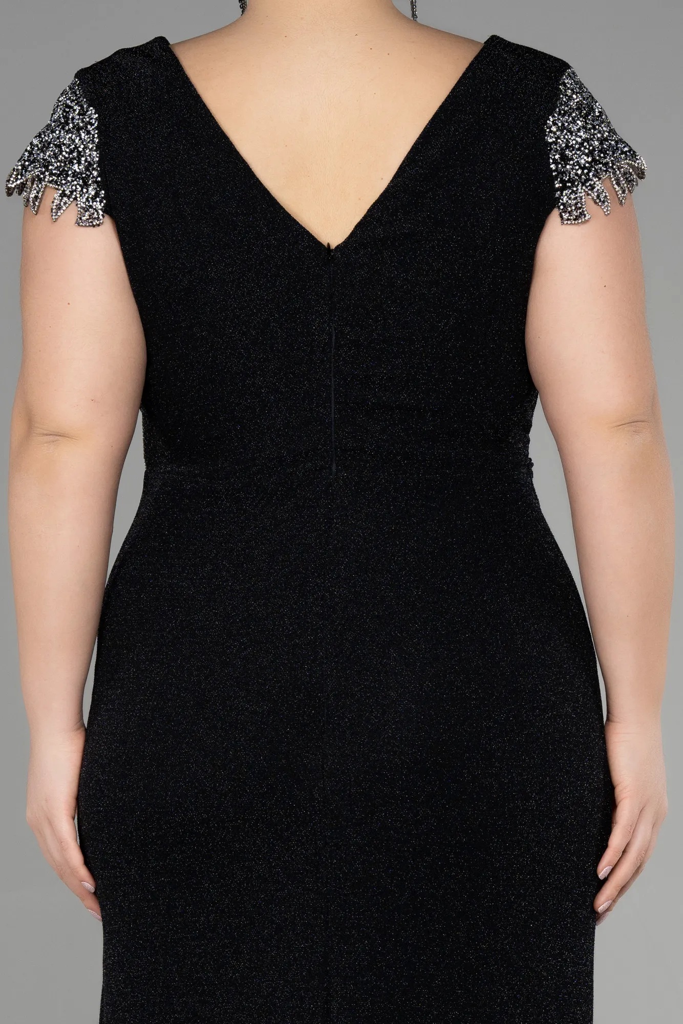 Black-Long Plus Size Evening Dress ABU3558