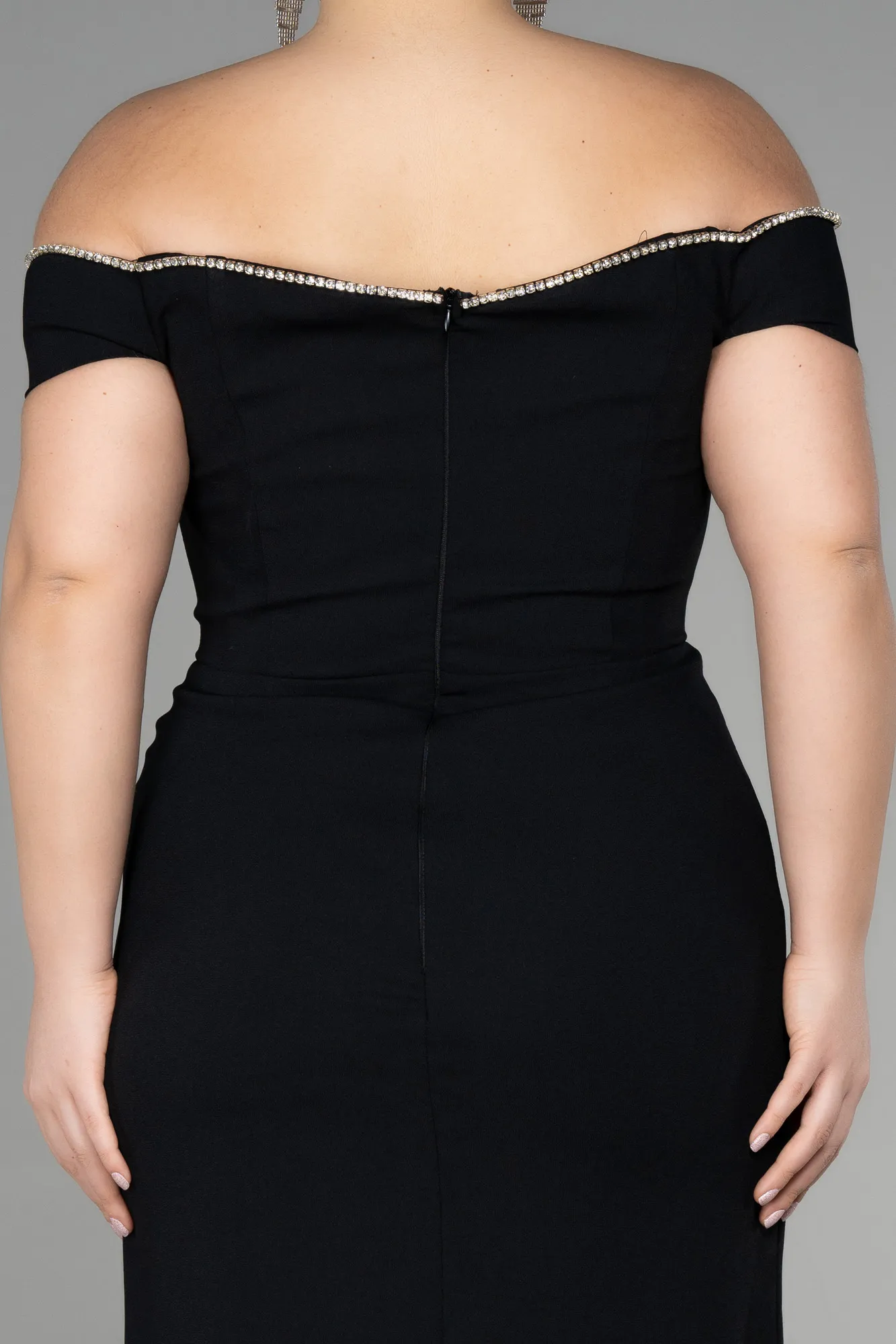 Black-Long Plus Size Evening Dress ABU3582