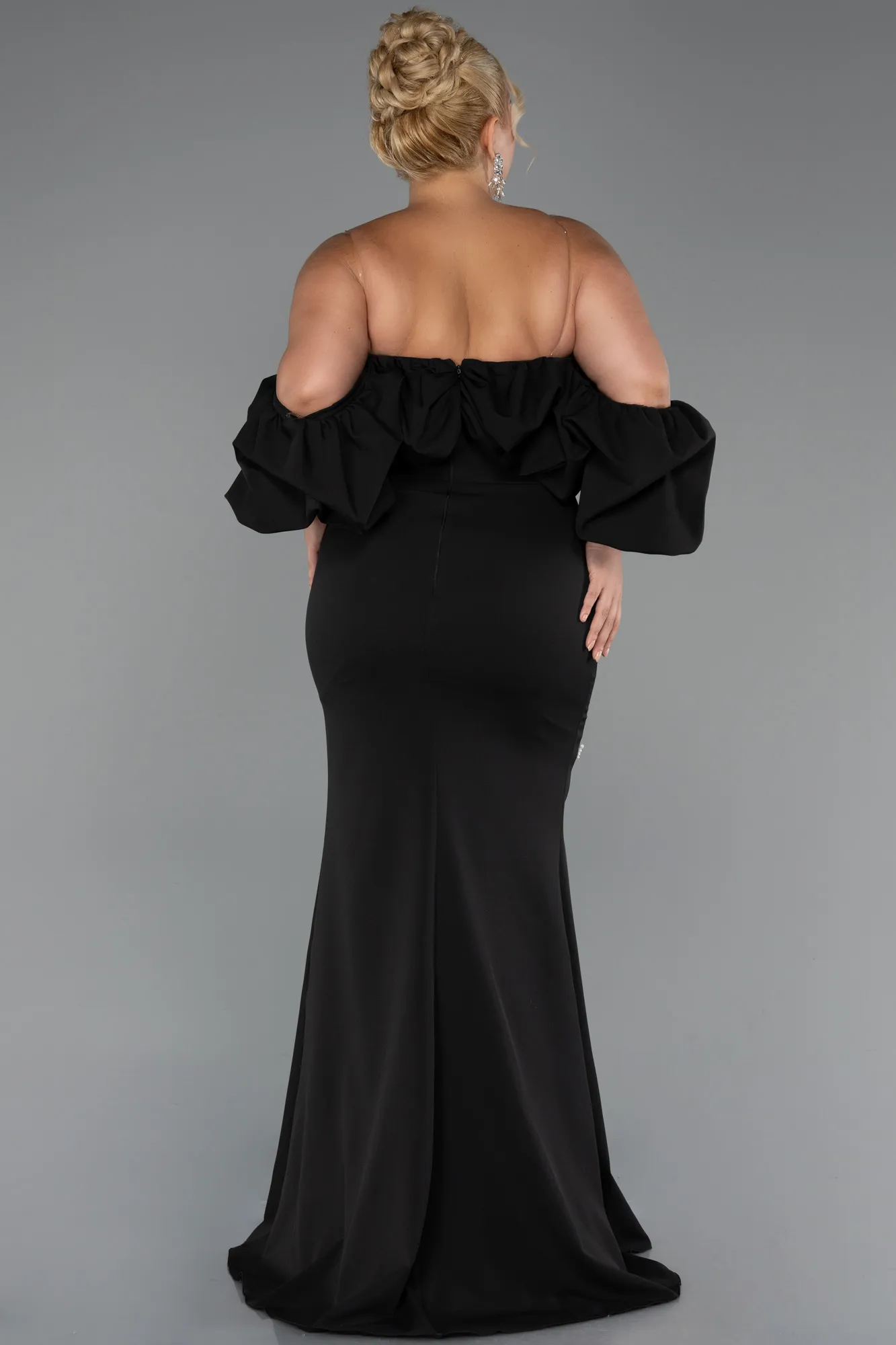 Black-Long Plus Size Evening Dress ABU4990