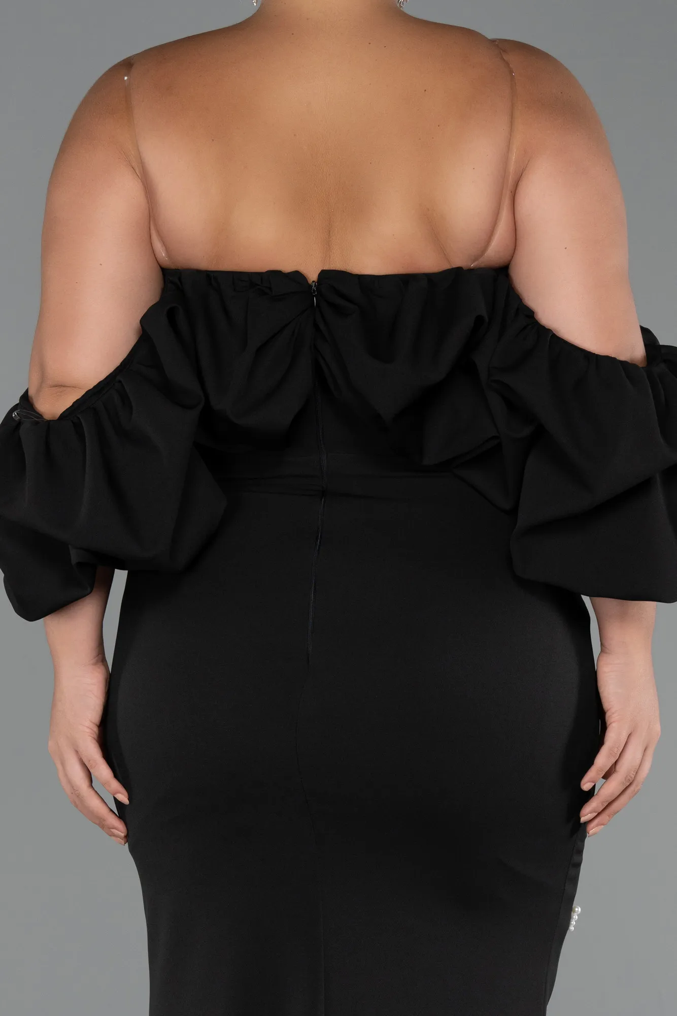 Black-Long Plus Size Evening Dress ABU4990