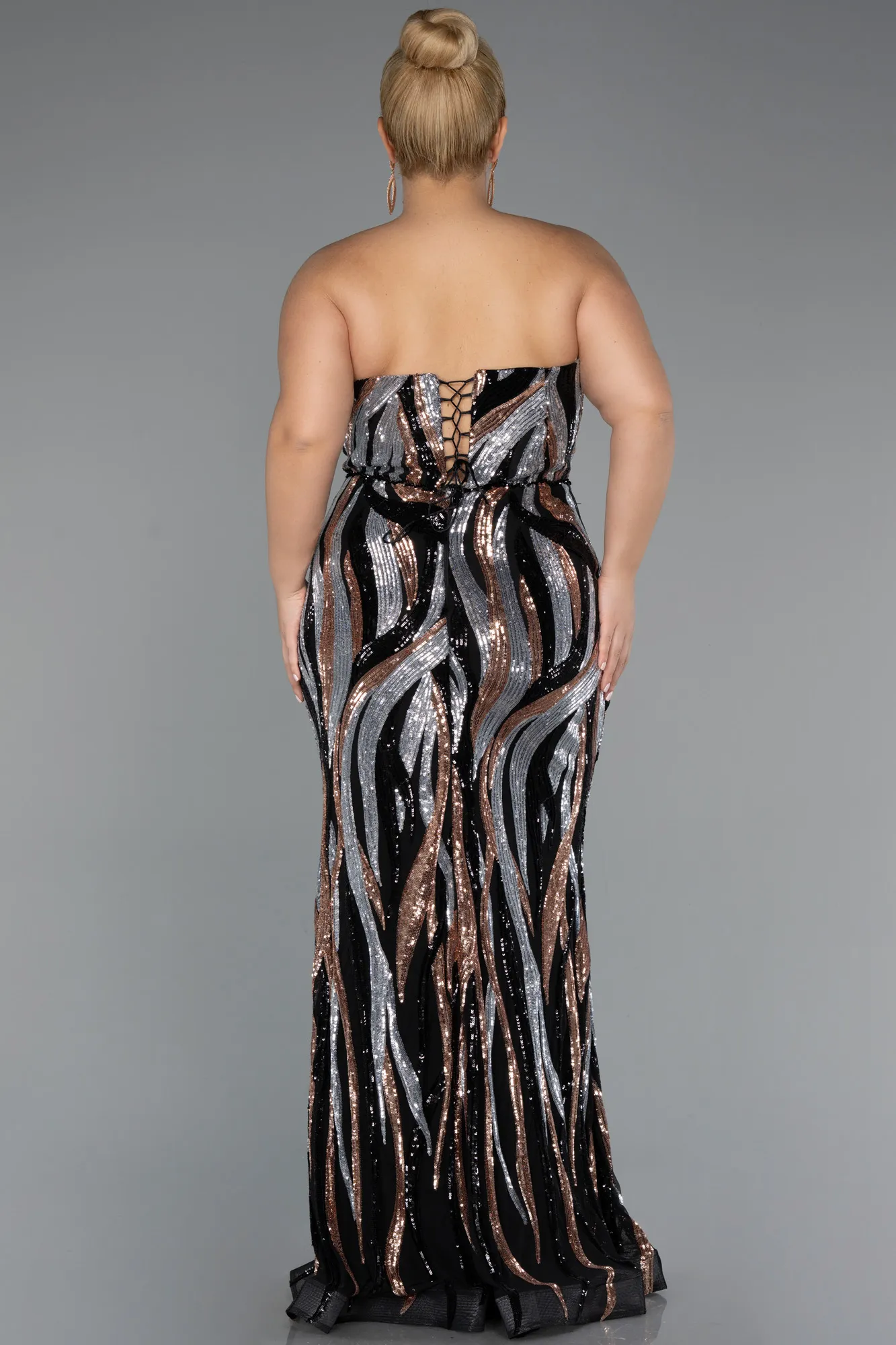 Black-Long Plus Size Evening Dress ABU5025