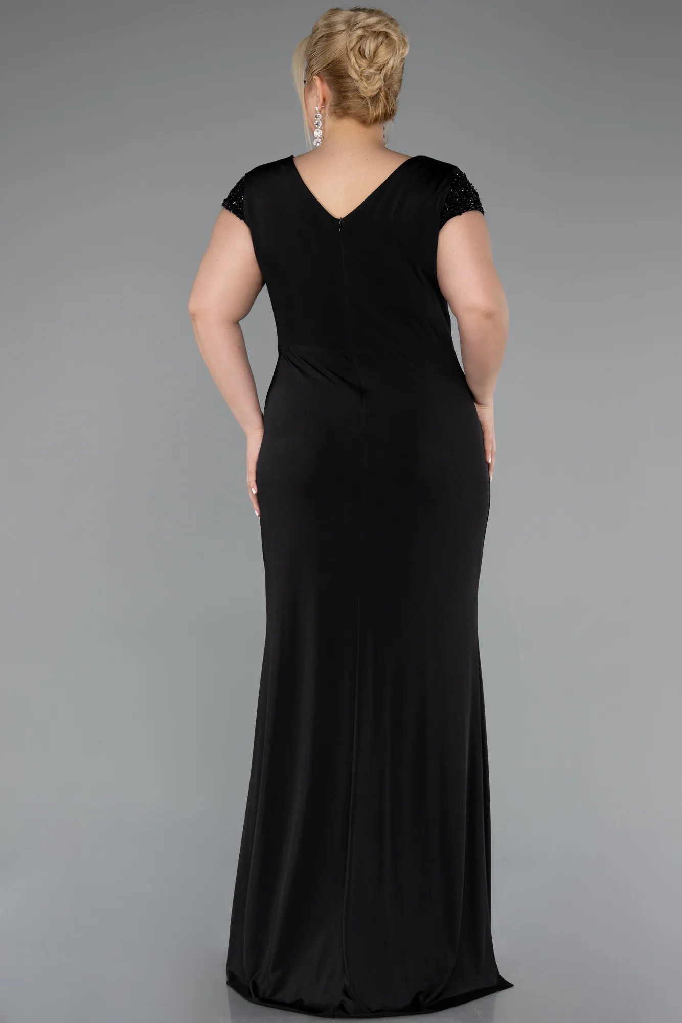 Black-Long Plus Size Evening Dress ABU5055