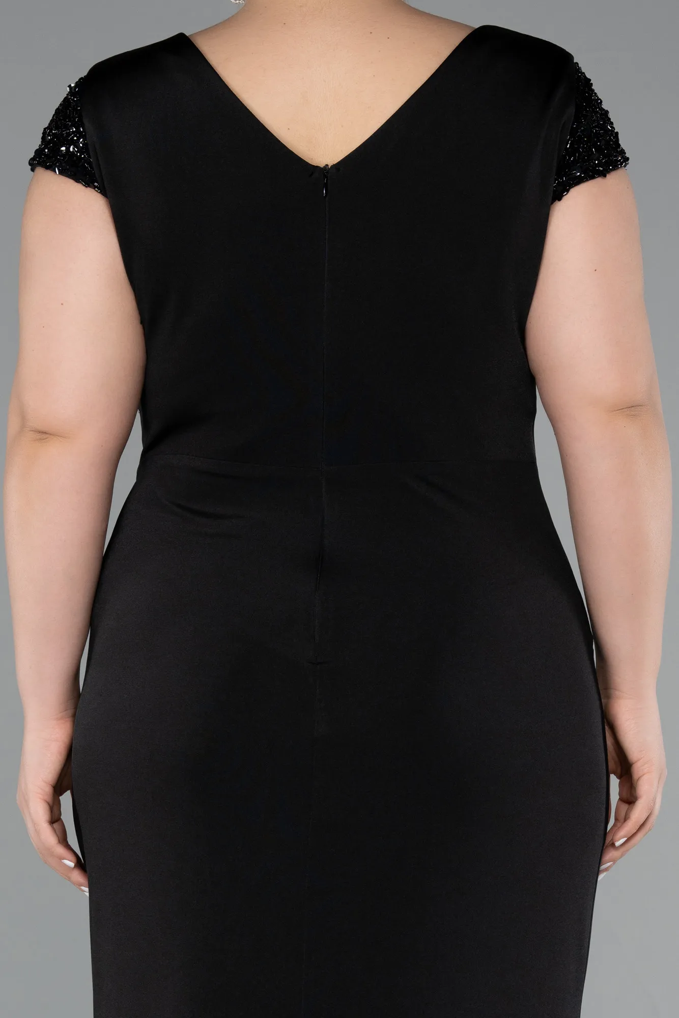 Black-Long Plus Size Evening Dress ABU5055