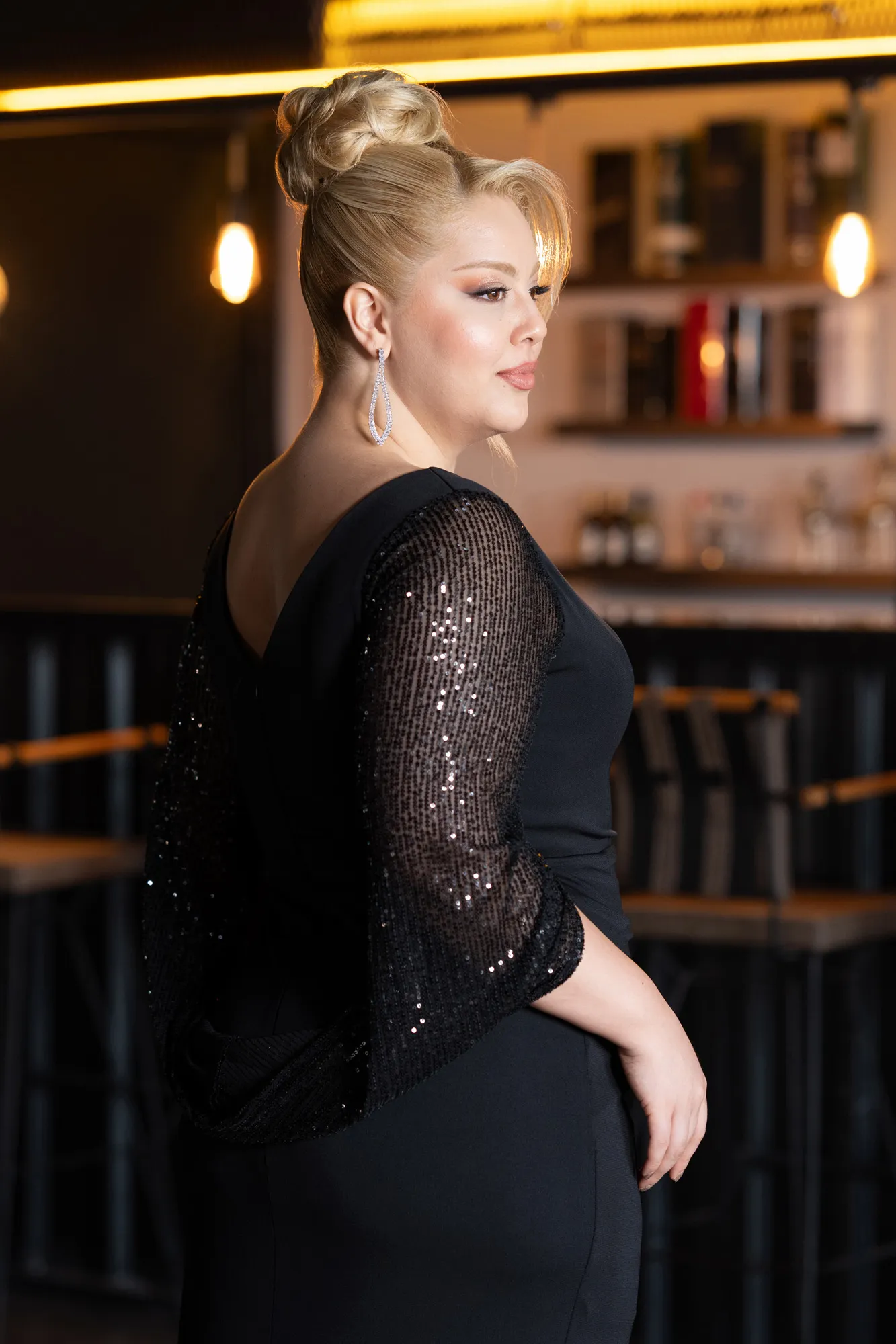 Black-Long Plus Size Evening Dress ABU5078