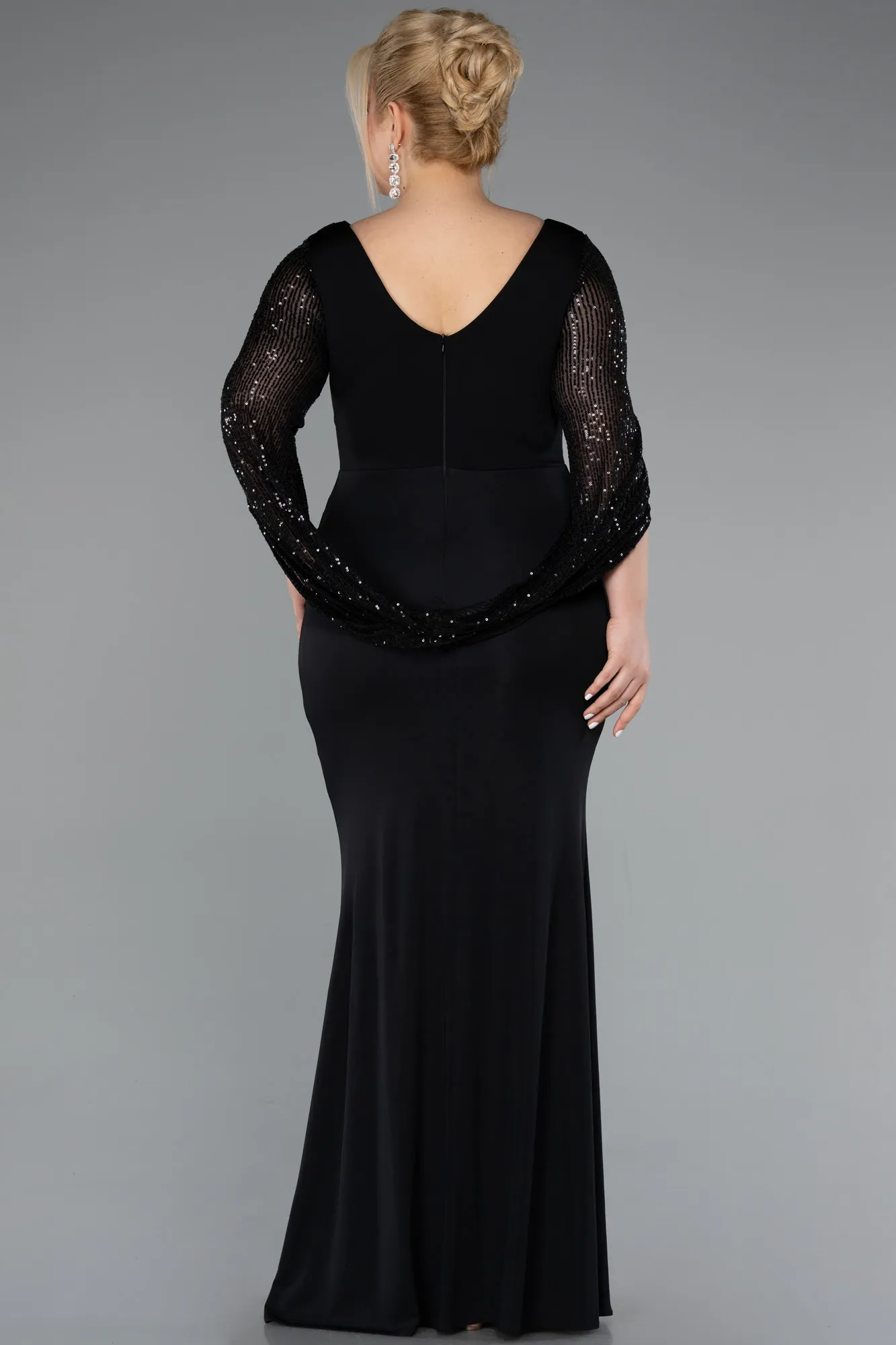 Black-Long Plus Size Evening Dress ABU5078