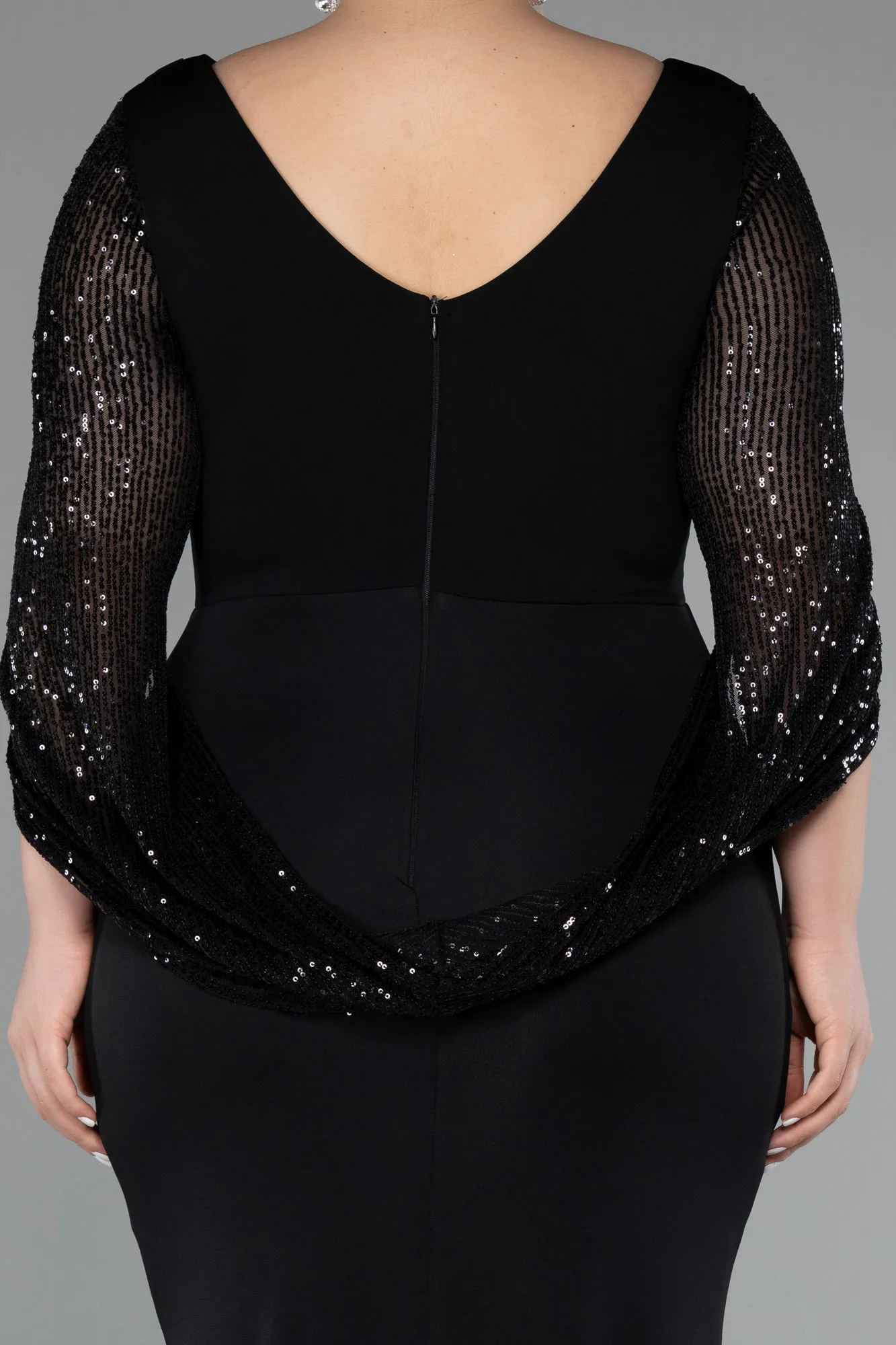 Black-Long Plus Size Evening Dress ABU5078