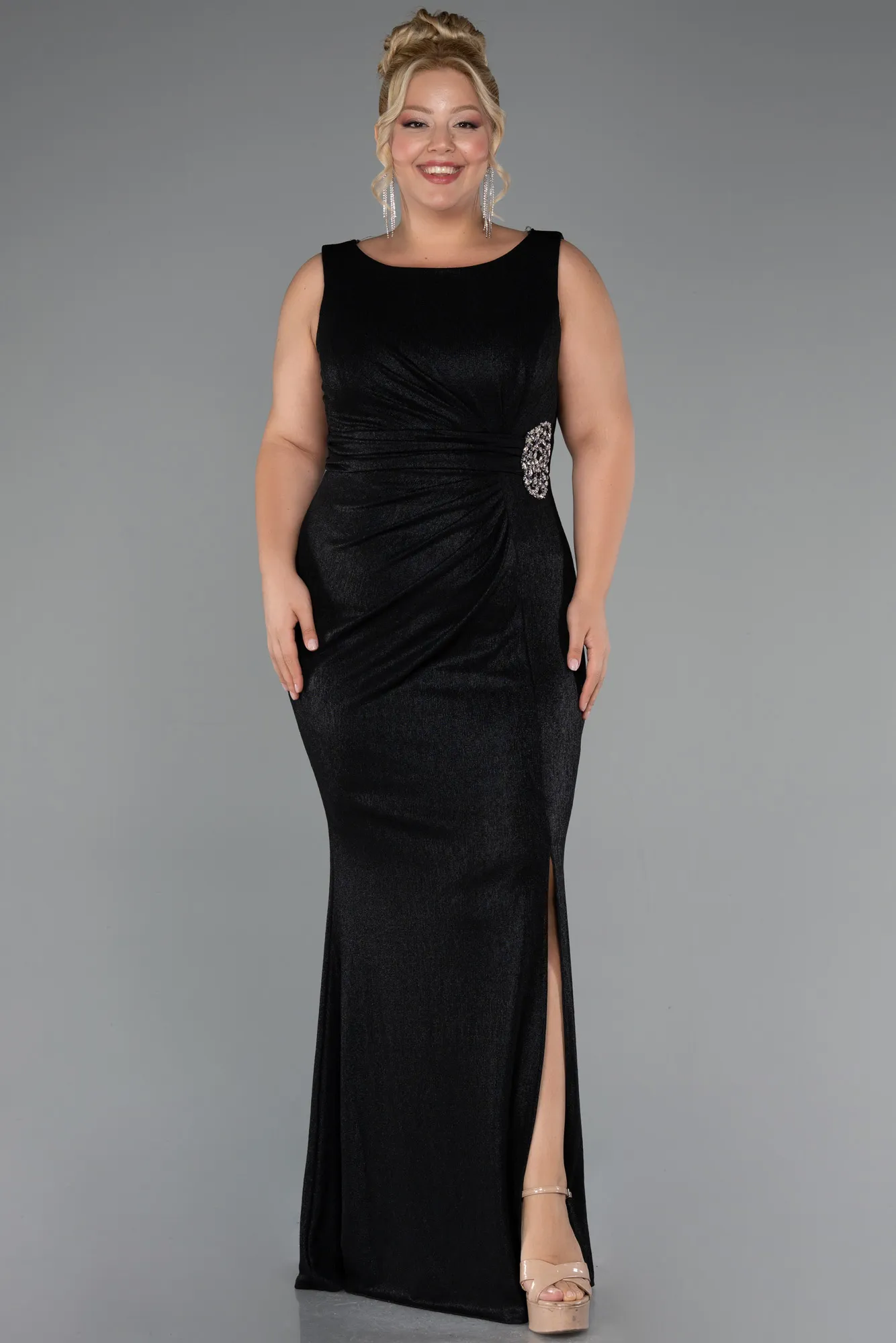 Black-Long Plus Size Evening Dress ABU5231