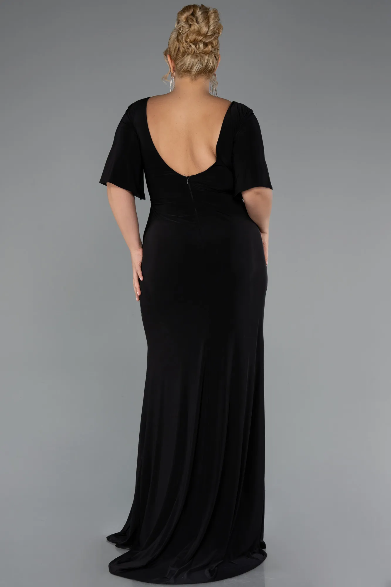Black-Long Plus Size Evening Dress ABU5287