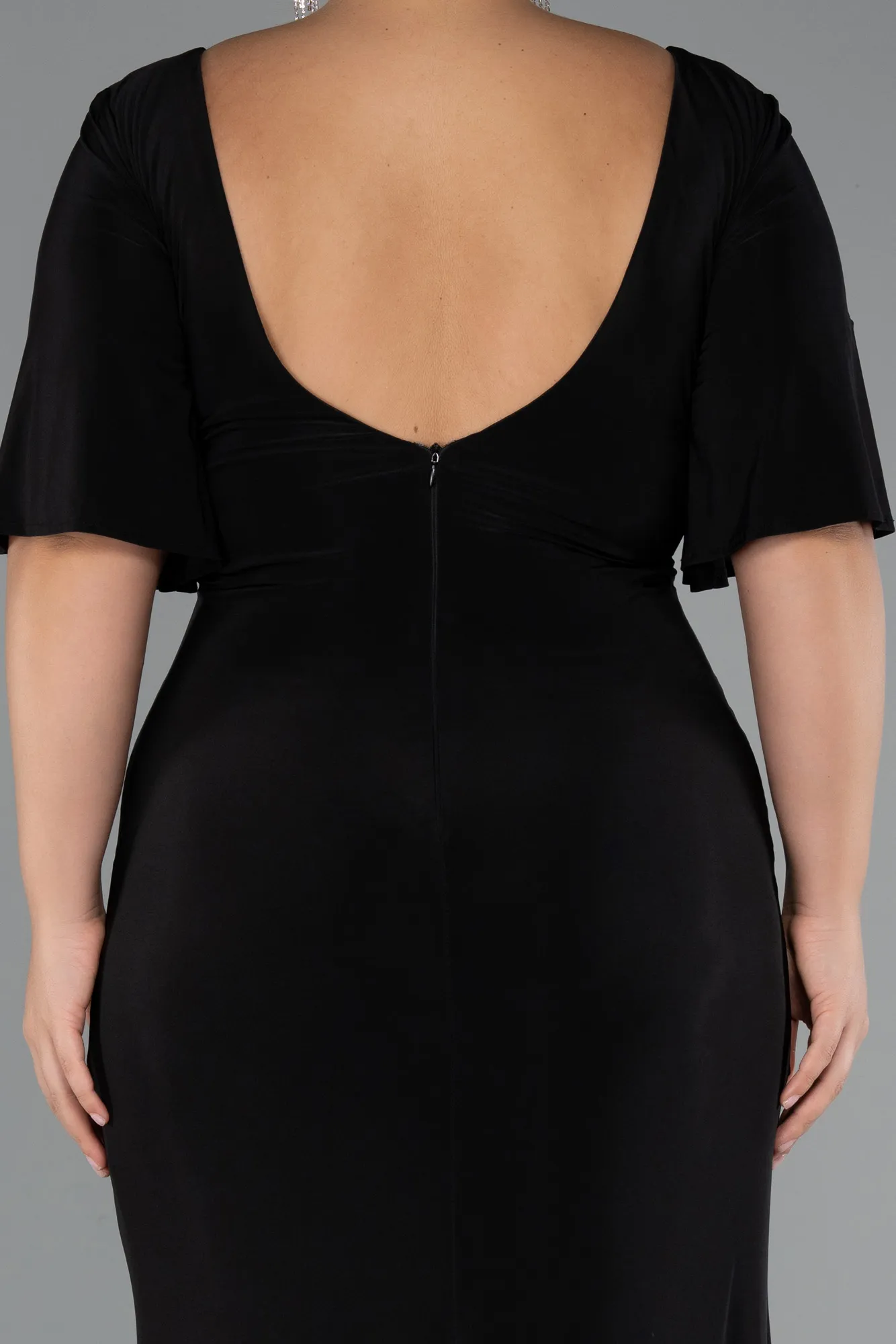 Black-Long Plus Size Evening Dress ABU5287