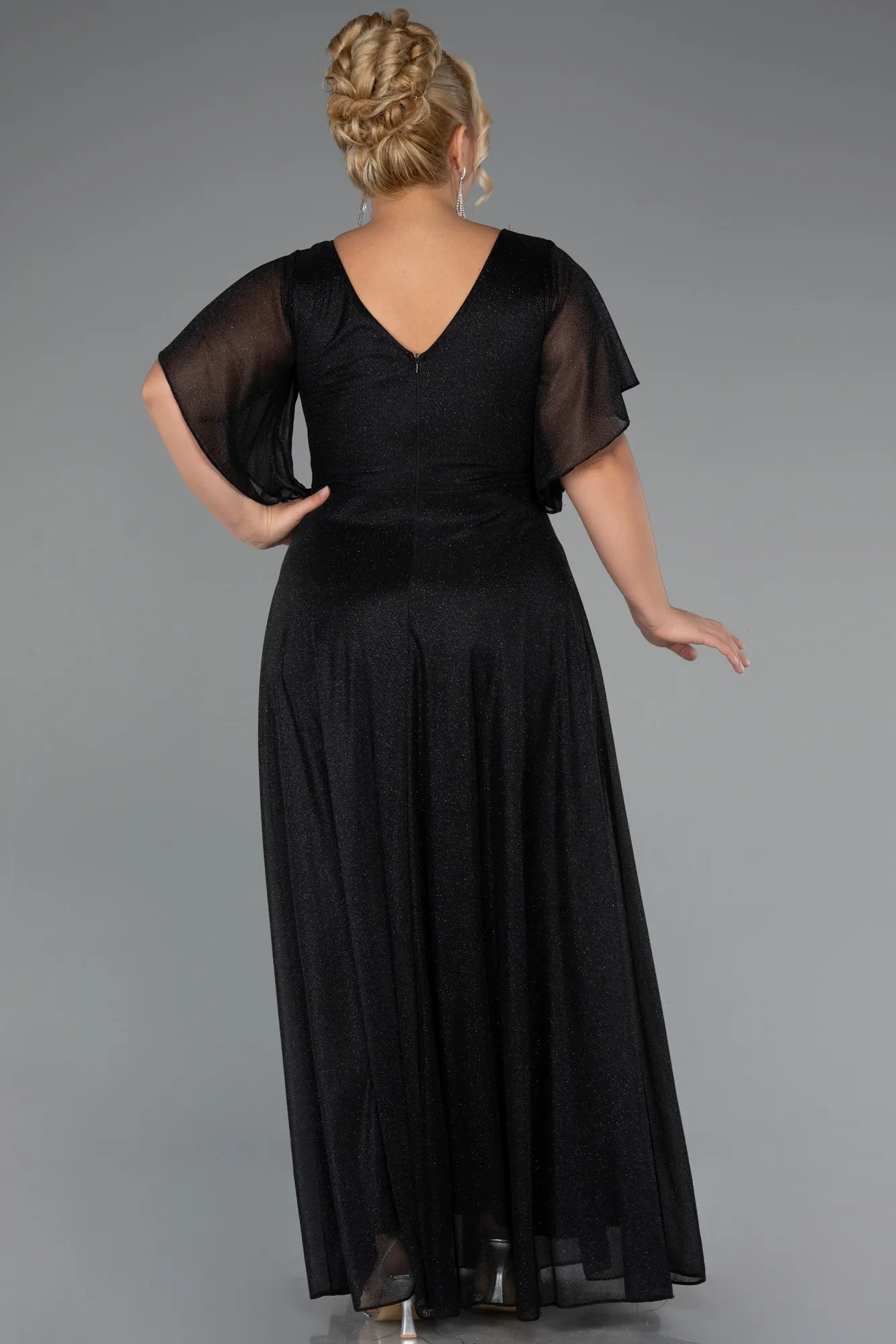 Black-Long Plus Size Evening Dress ABU5323