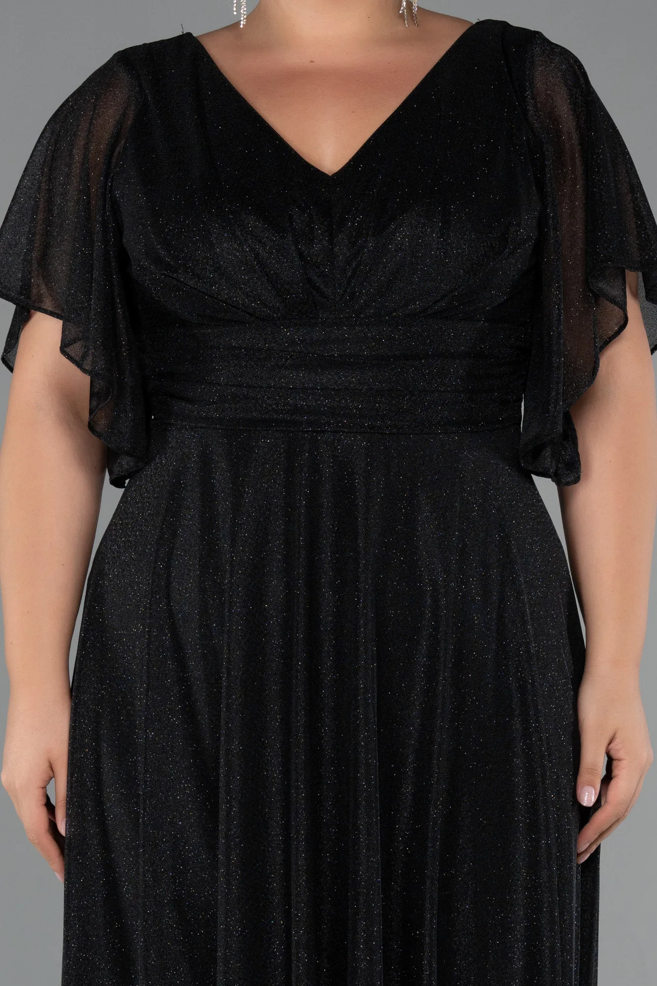 Black-Long Plus Size Evening Dress ABU5323