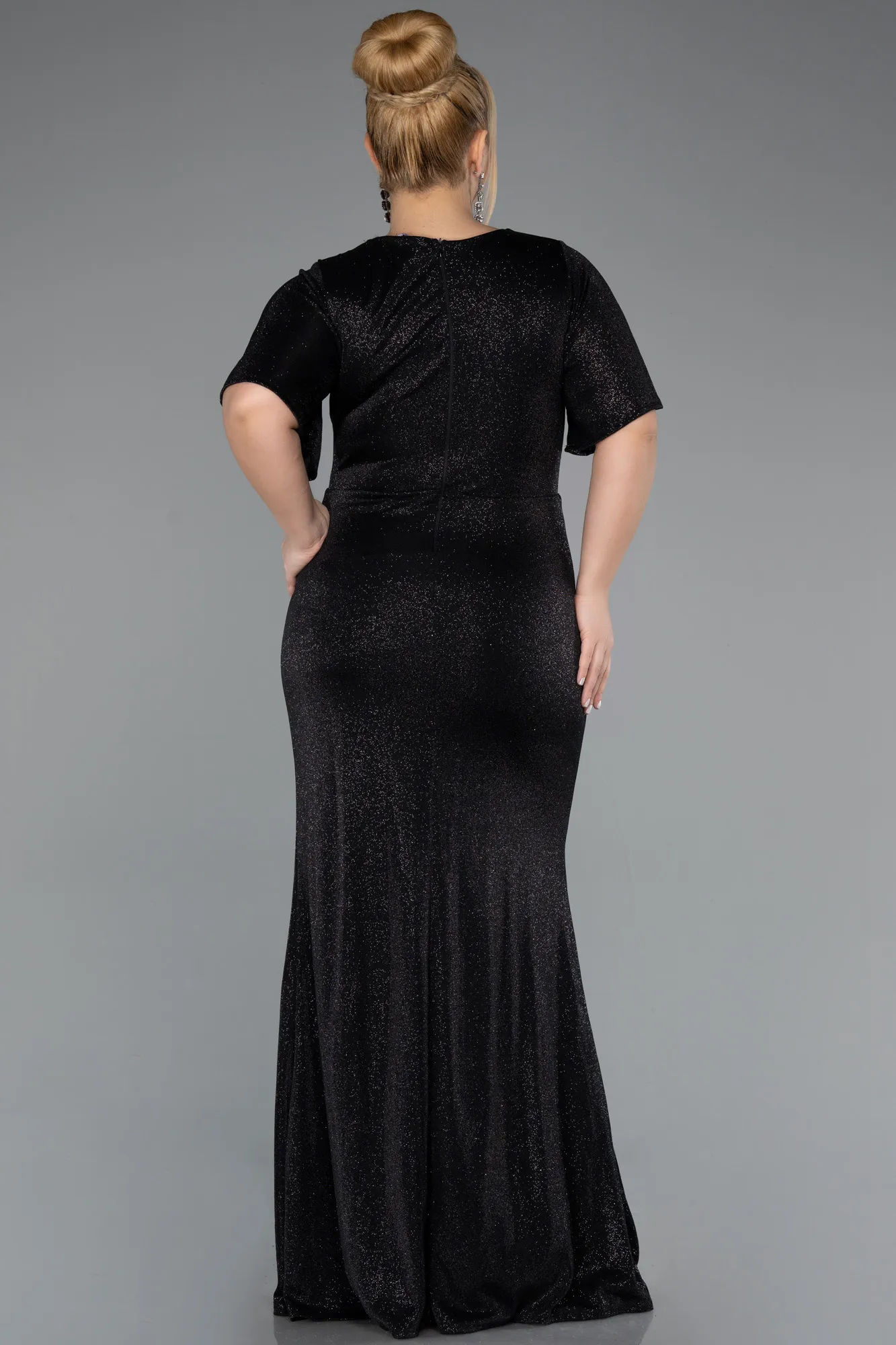 Black-Long Plus Size Evening Dress ABU5500