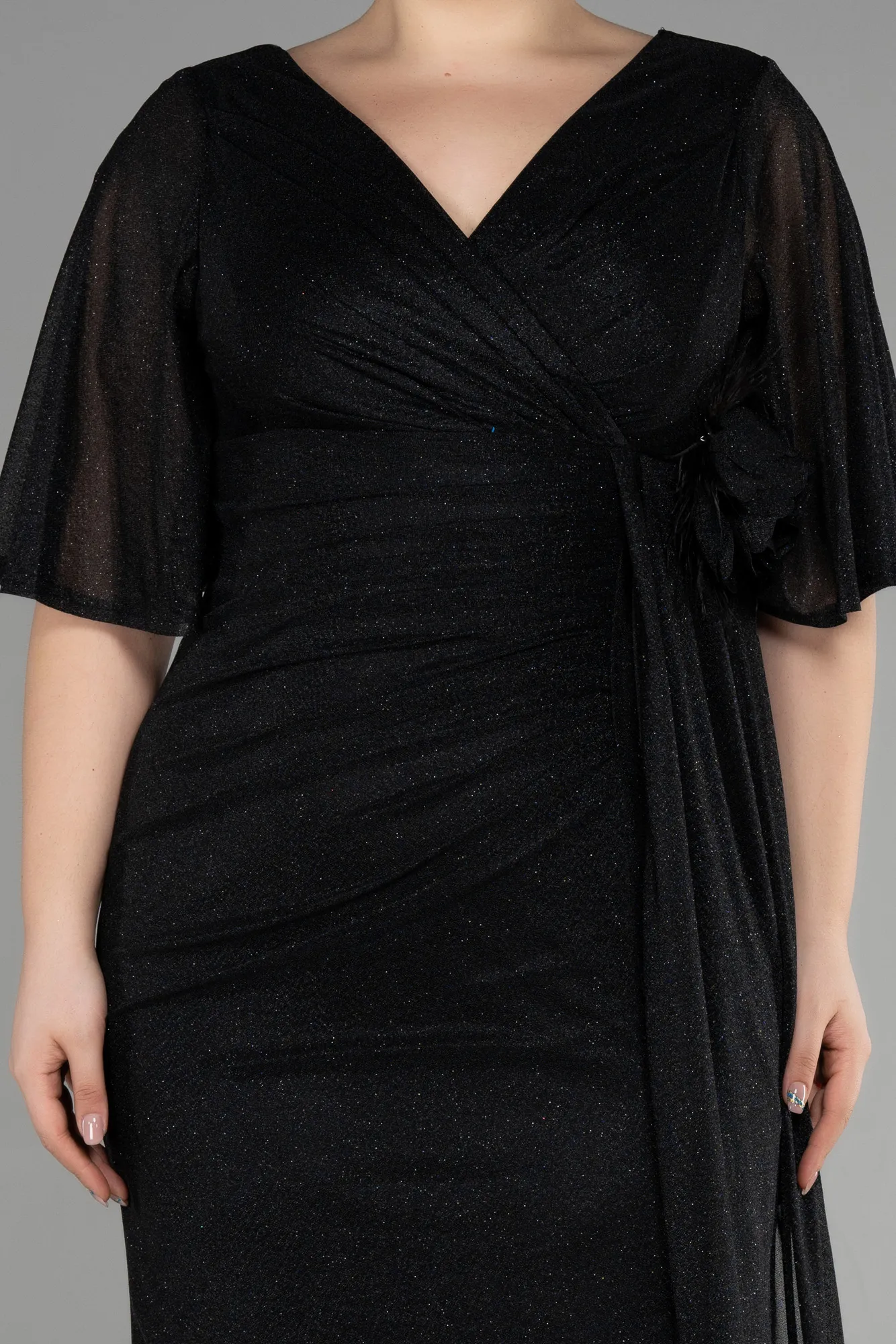 Black-Long Plus Size Evening Gown ABU3646