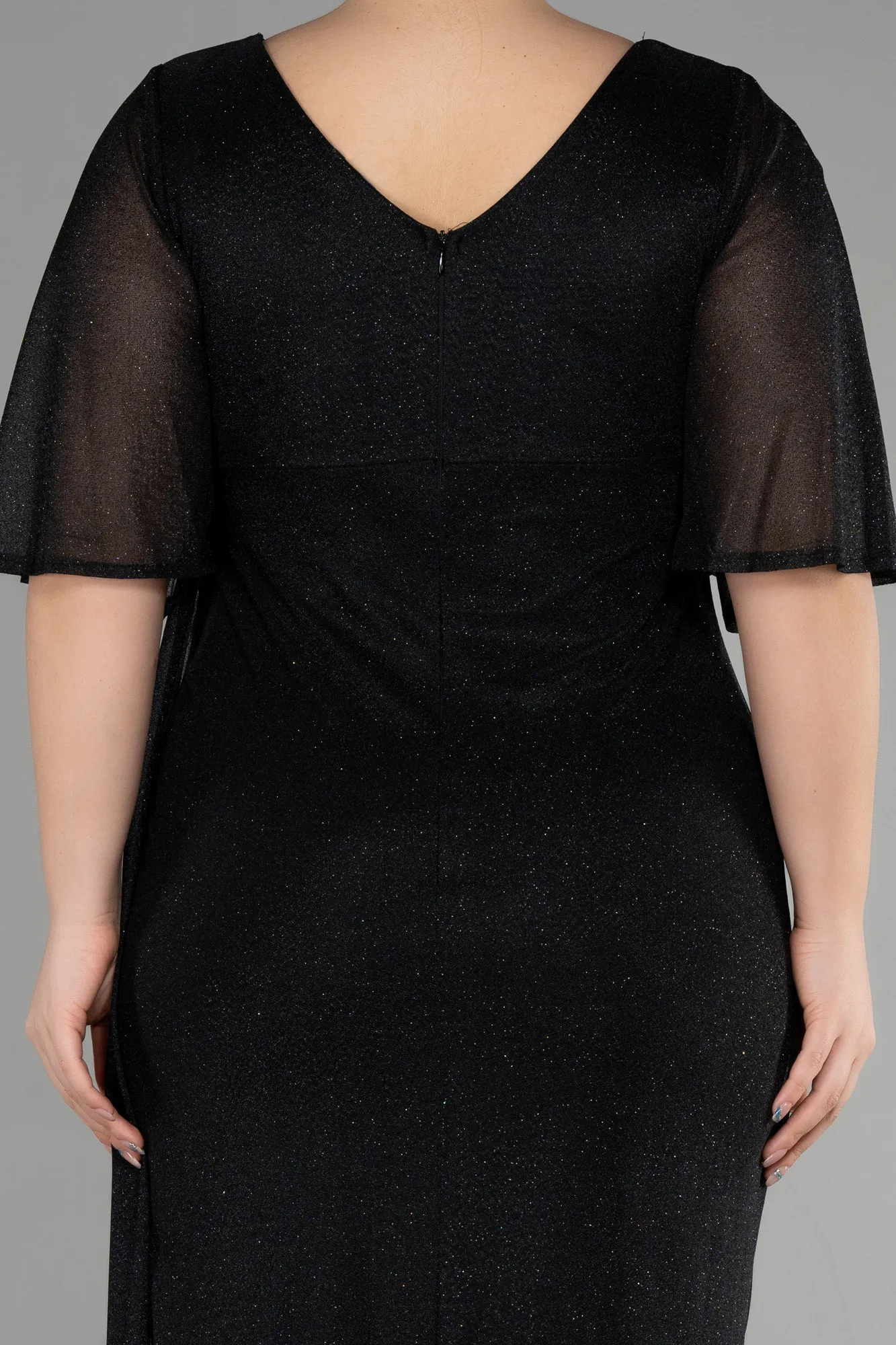 Black-Long Plus Size Evening Gown ABU3646