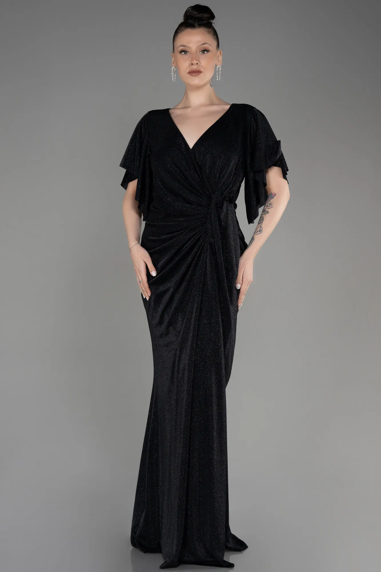 Black-Long Plus Size Evening Gown ABU3804