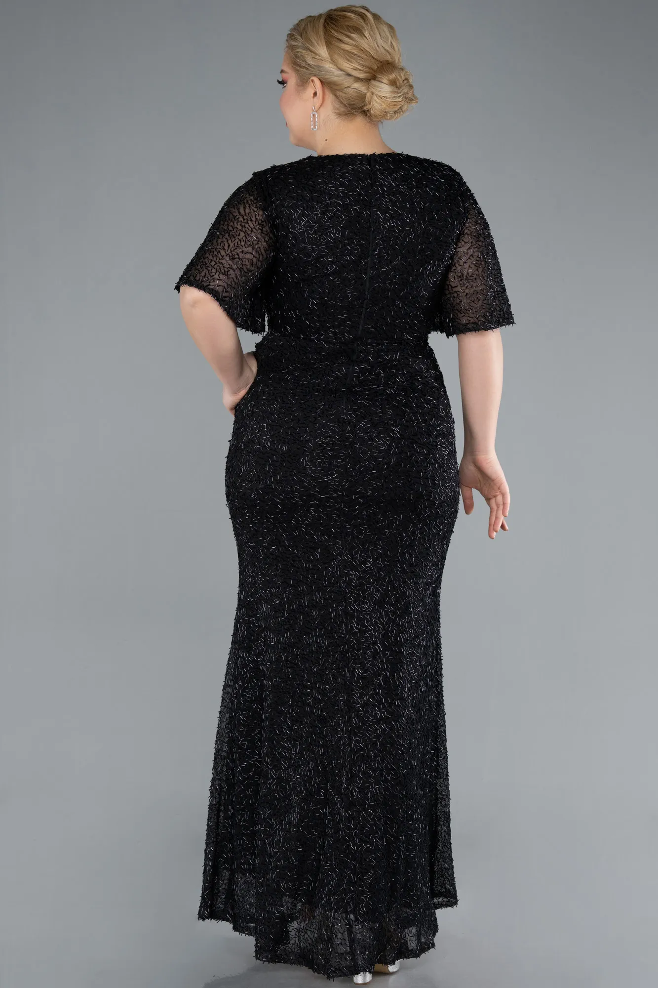 Black-Long Plus Size Evening Gown ABU4542