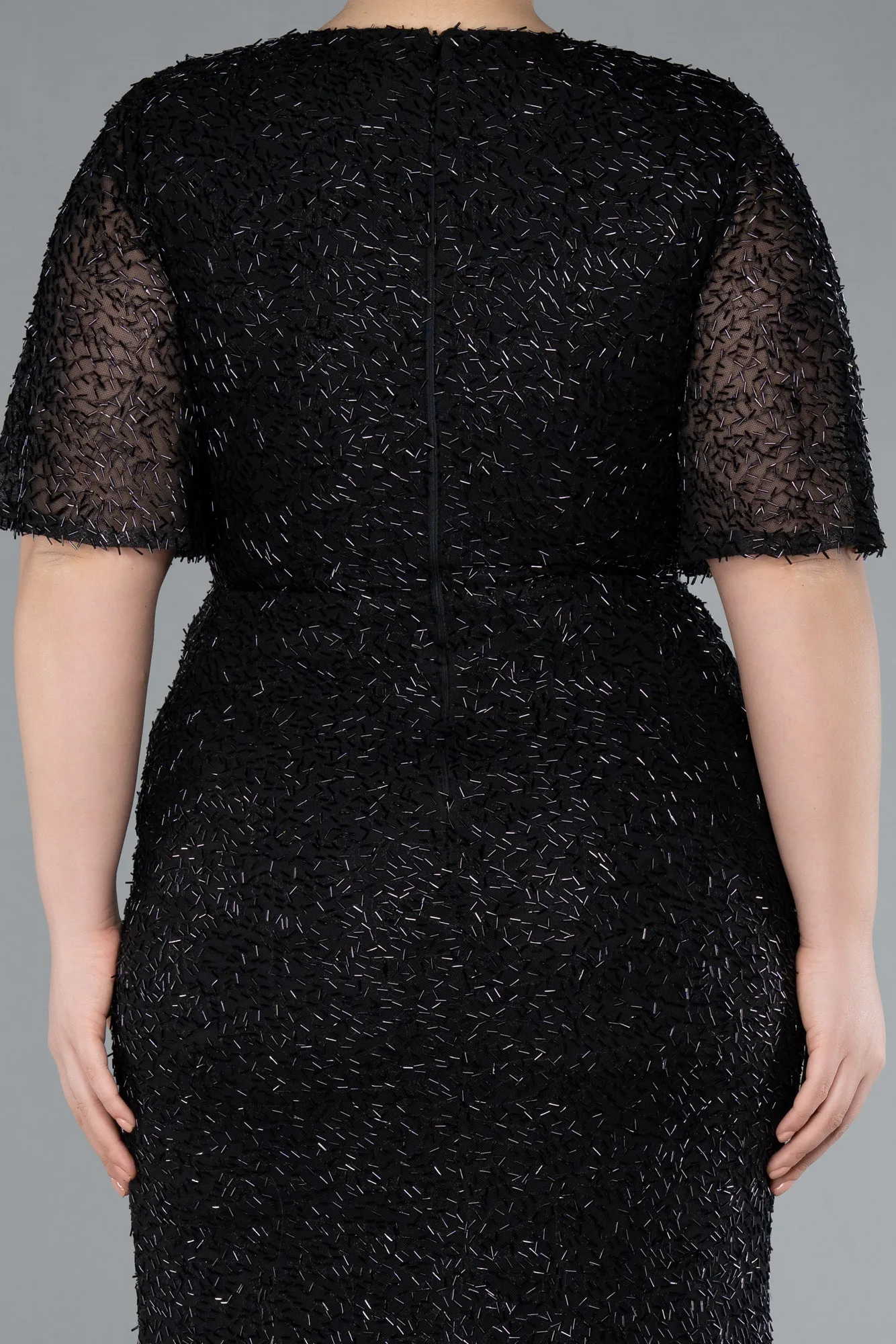 Black-Long Plus Size Evening Gown ABU4542