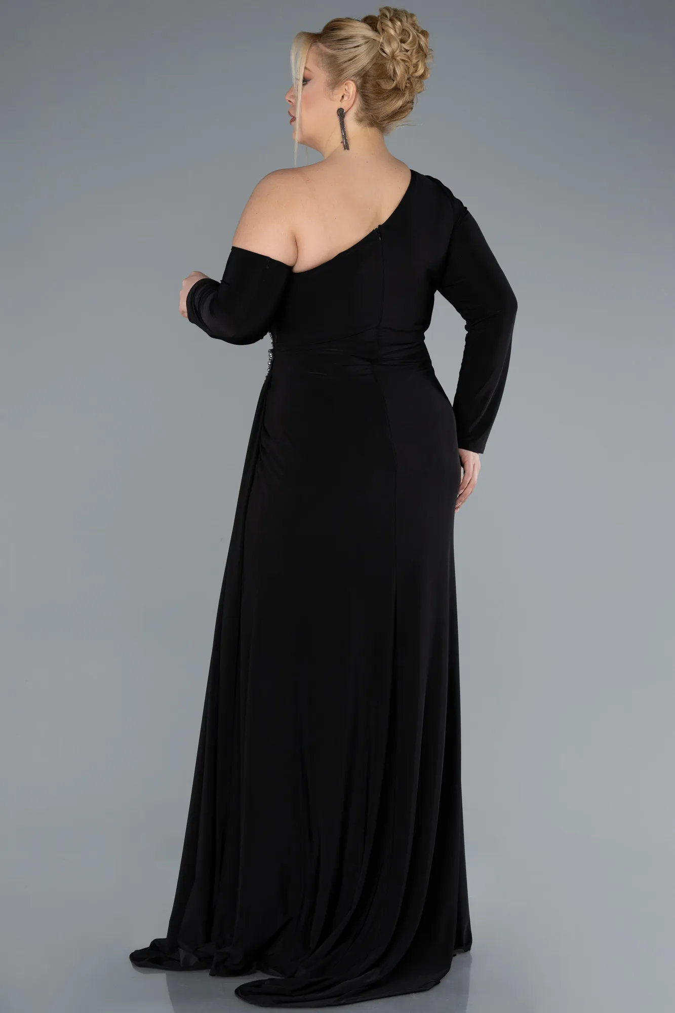 Black-Long Plus Size Evening Gown ABU4617