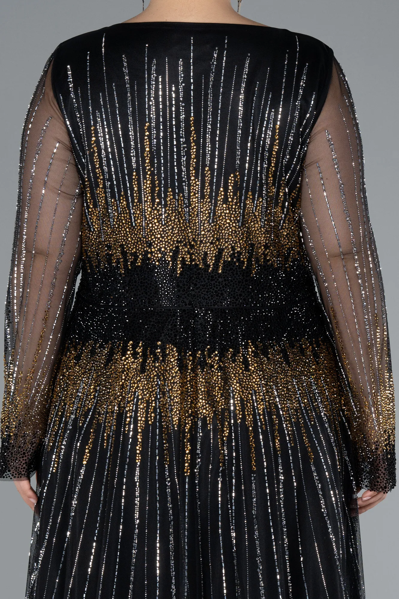 Black-Long Plus Size Evening Gown ABU4635