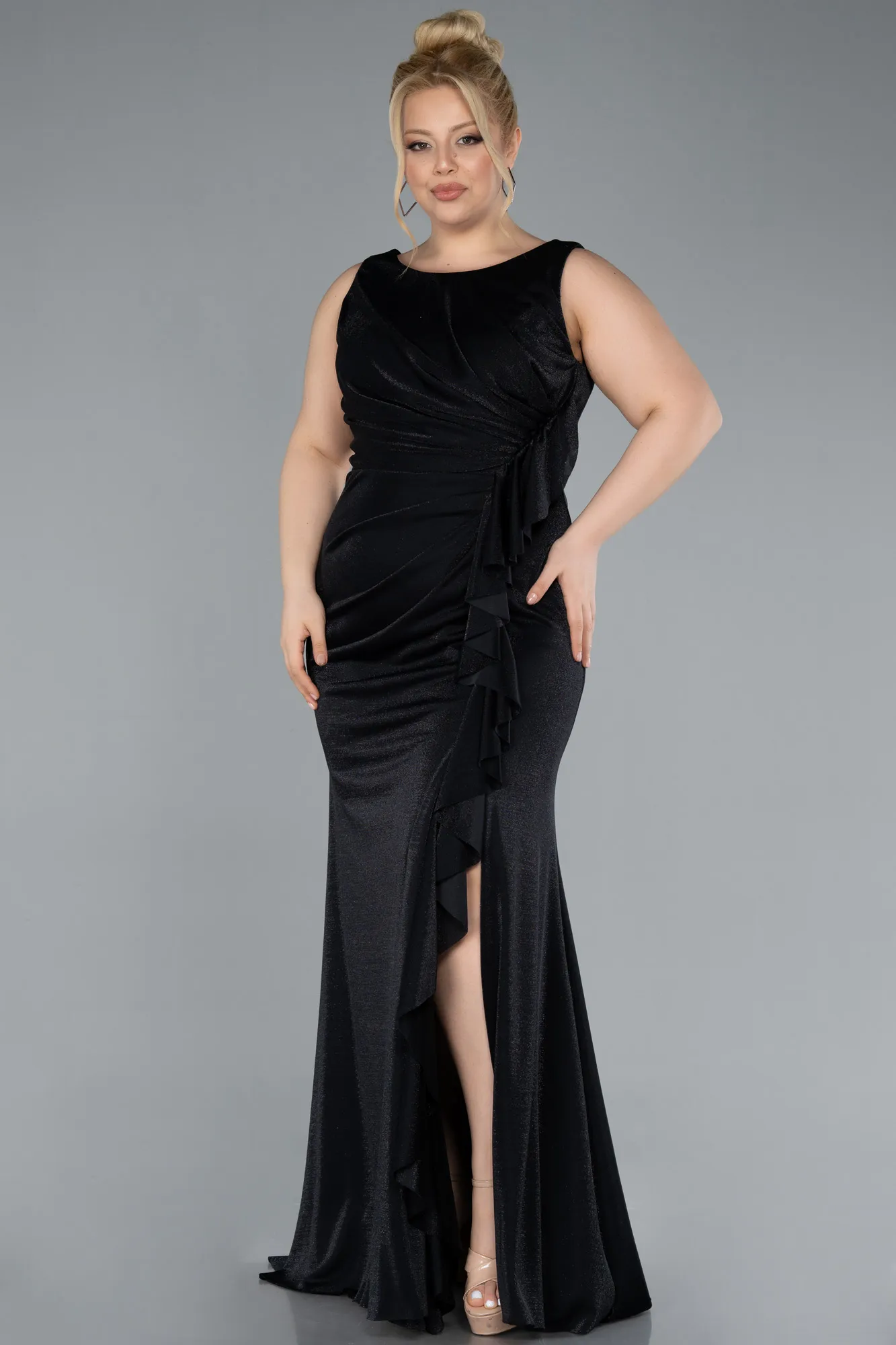 Black-Long Plus Size Evening Gown ABU4713