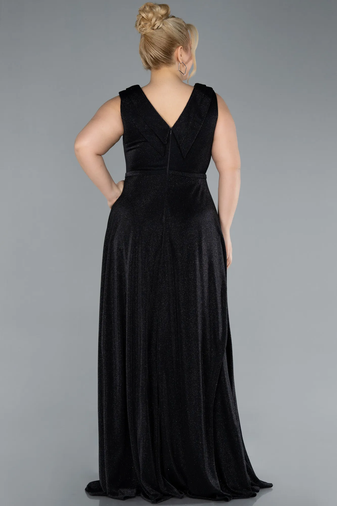 Black-Long Plus Size Evening Gown ABU4718