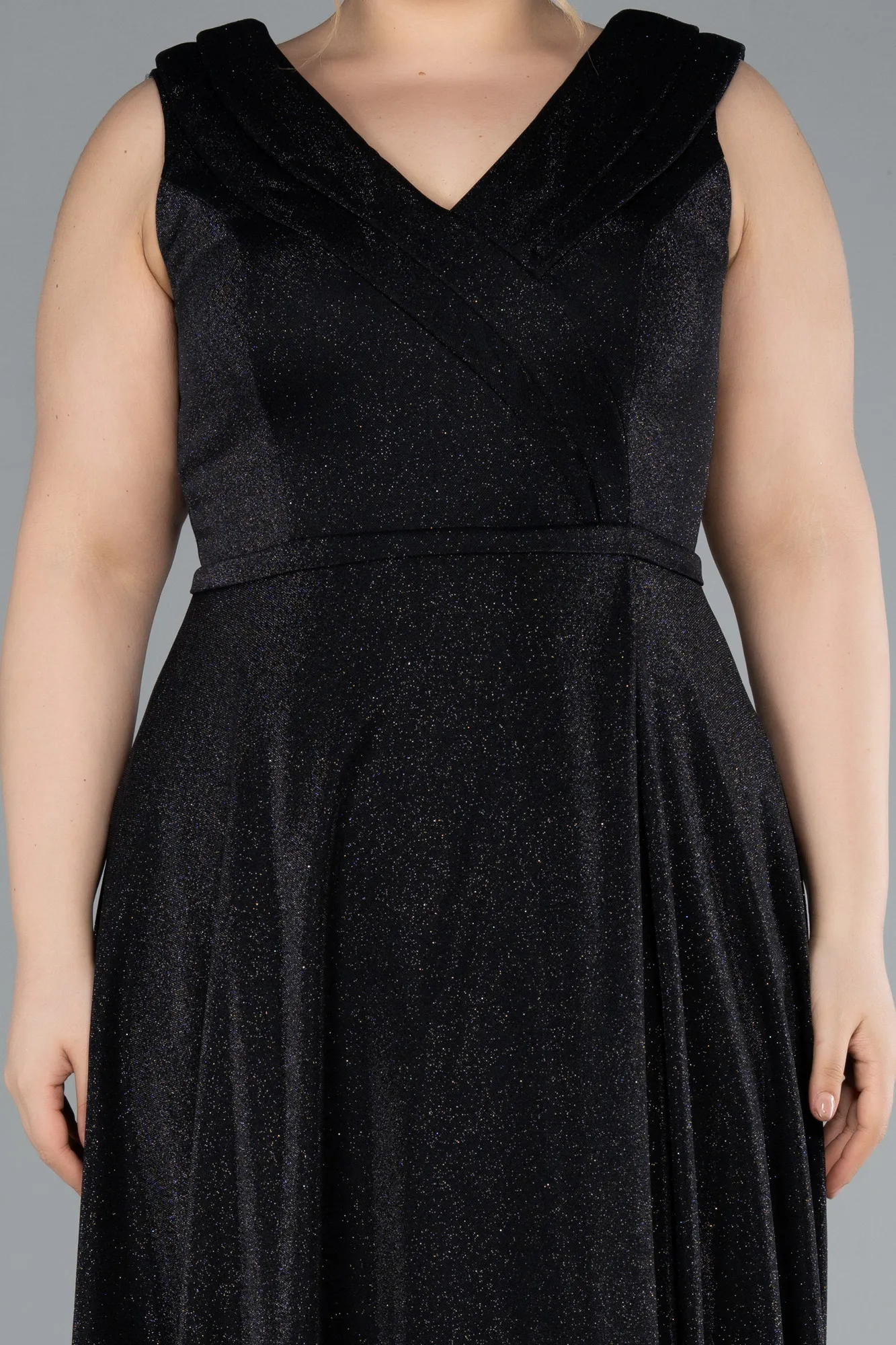 Black-Long Plus Size Evening Gown ABU4718