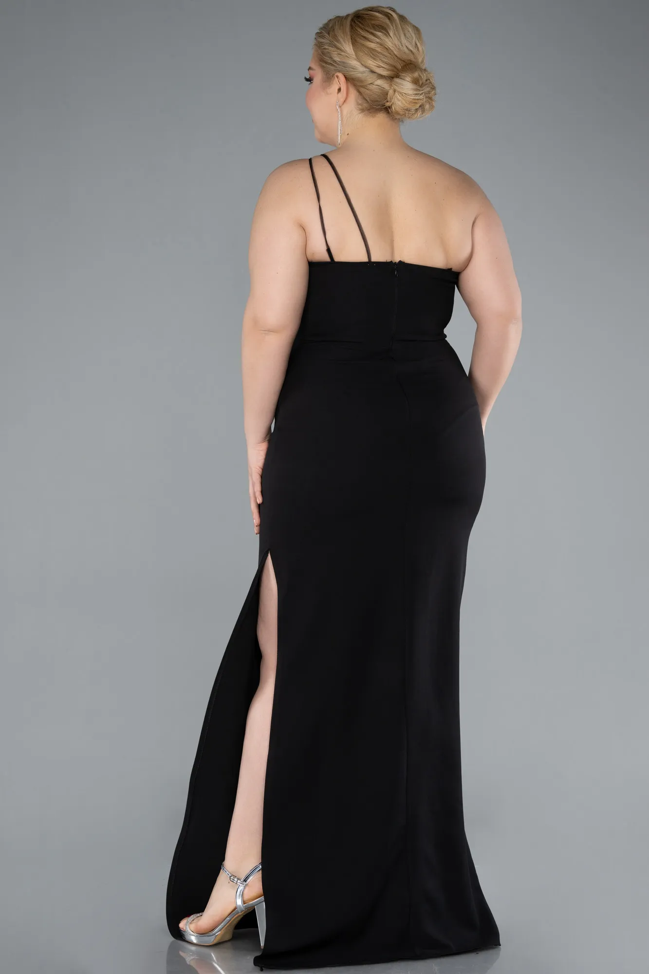 Black-Long Plus Size Evening Gown ABU4892