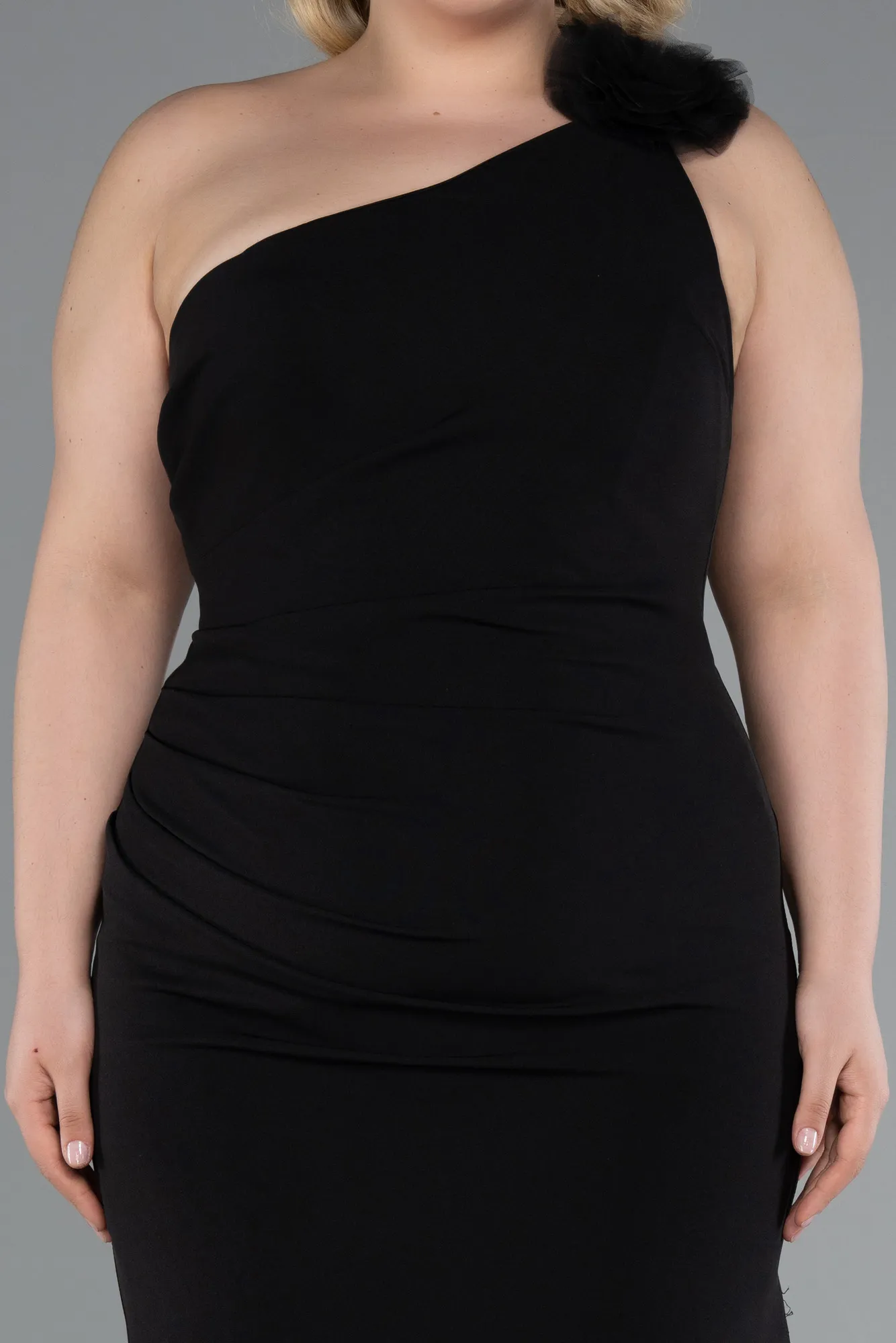 Black-Long Plus Size Evening Gown ABU4892