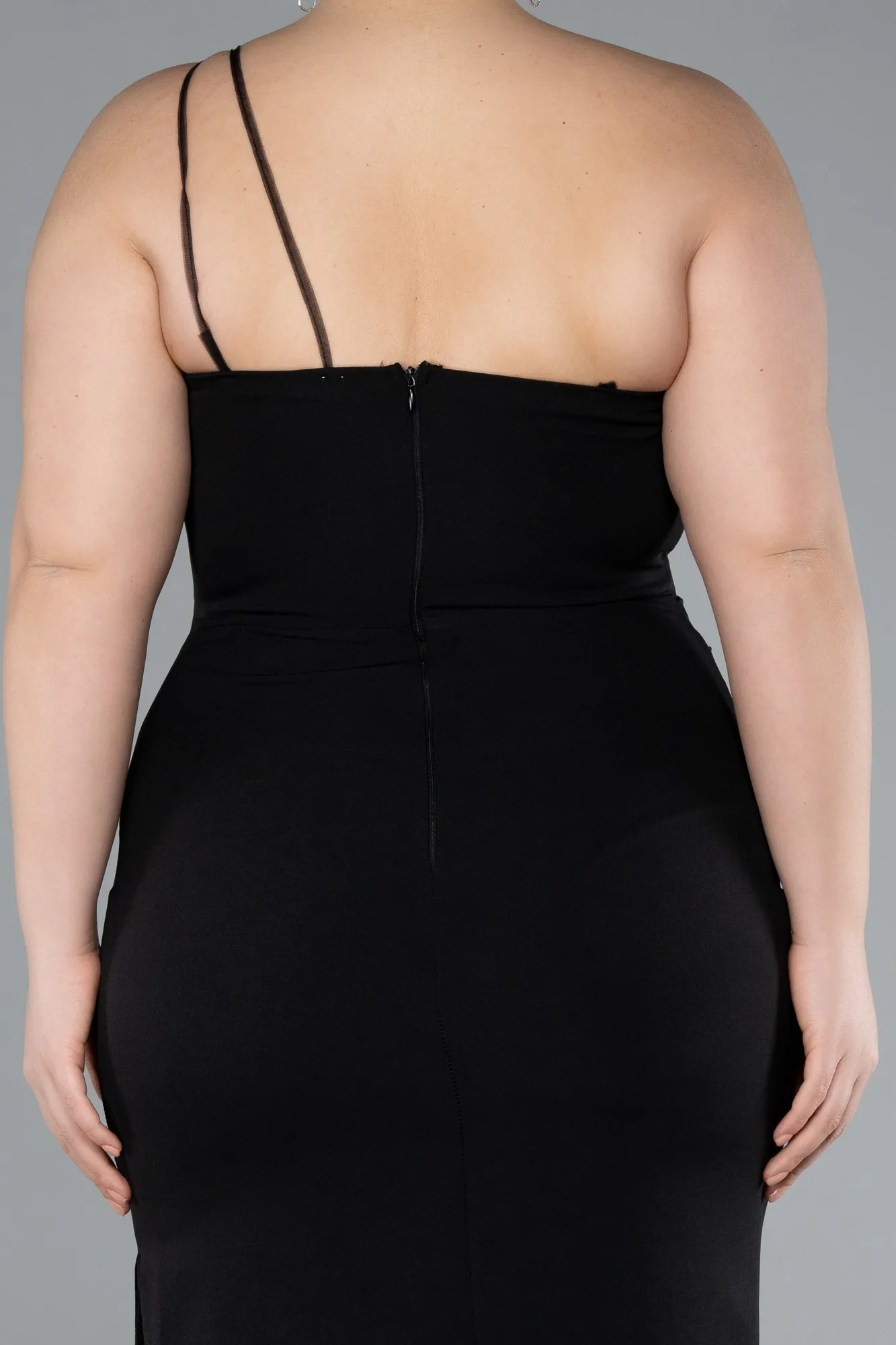 Black-Long Plus Size Evening Gown ABU4892