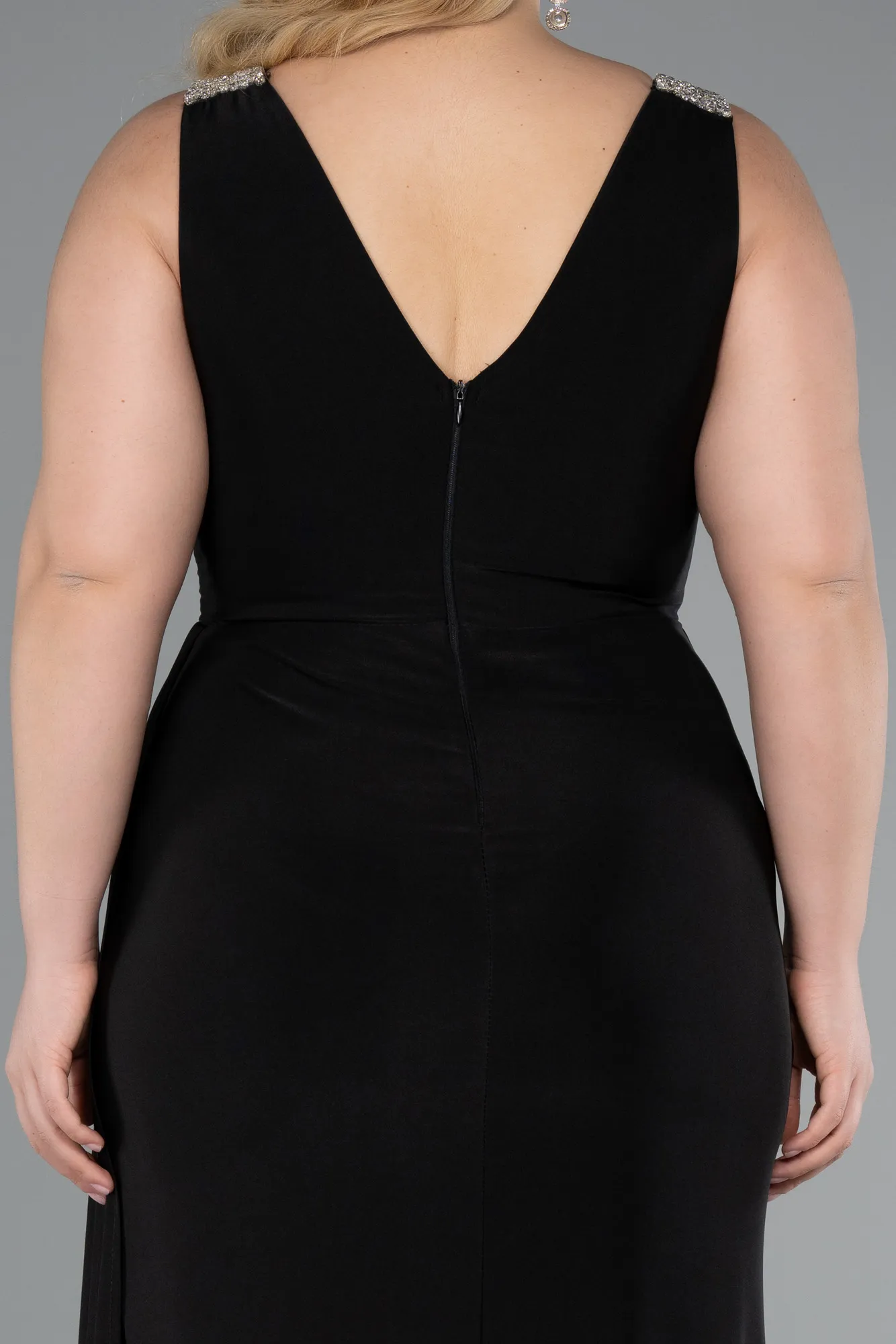 Black-Long Plus Size Evening Gown ABU4968