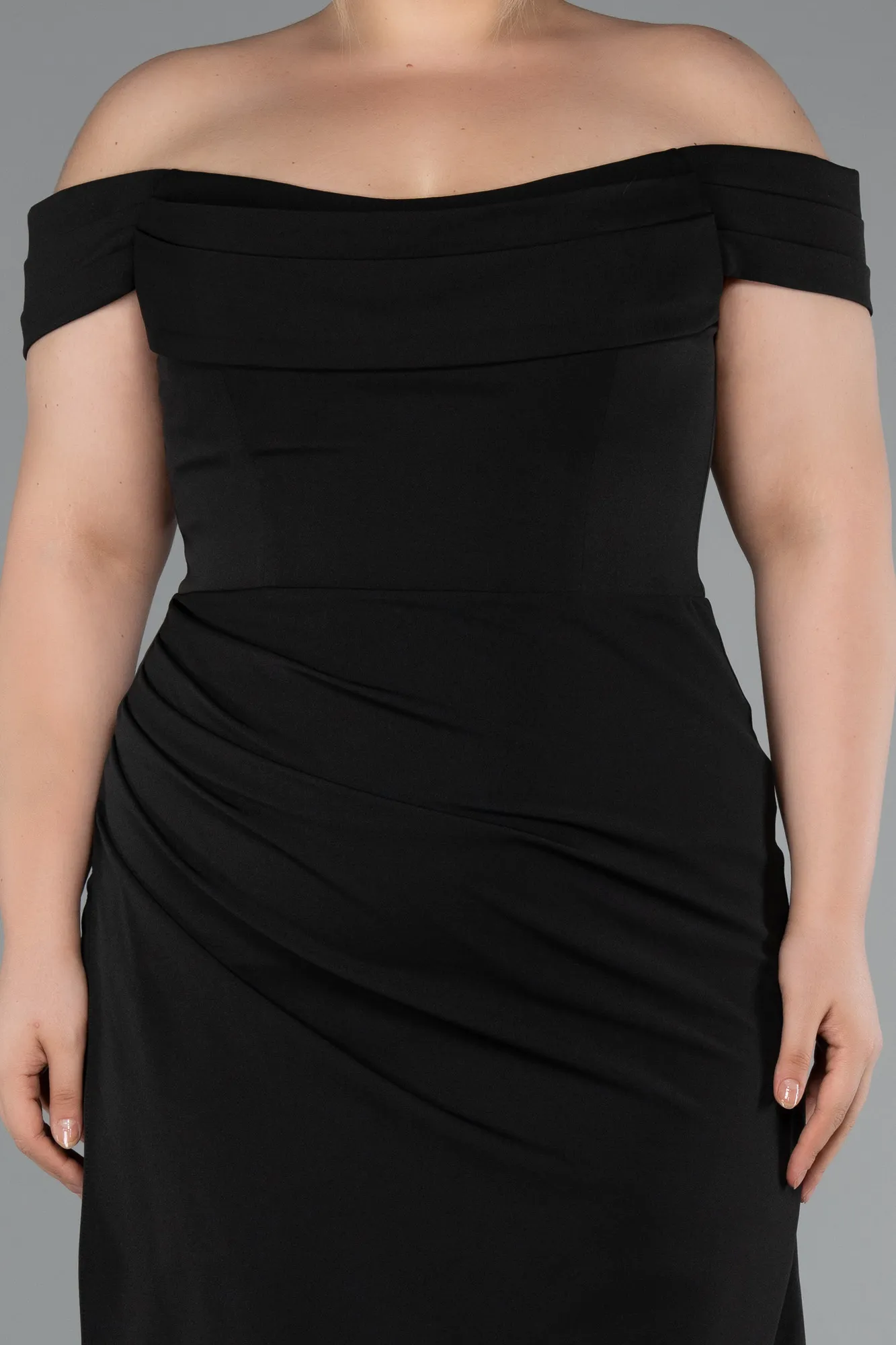 Black-Long Plus Size Evening Gown ABU5156