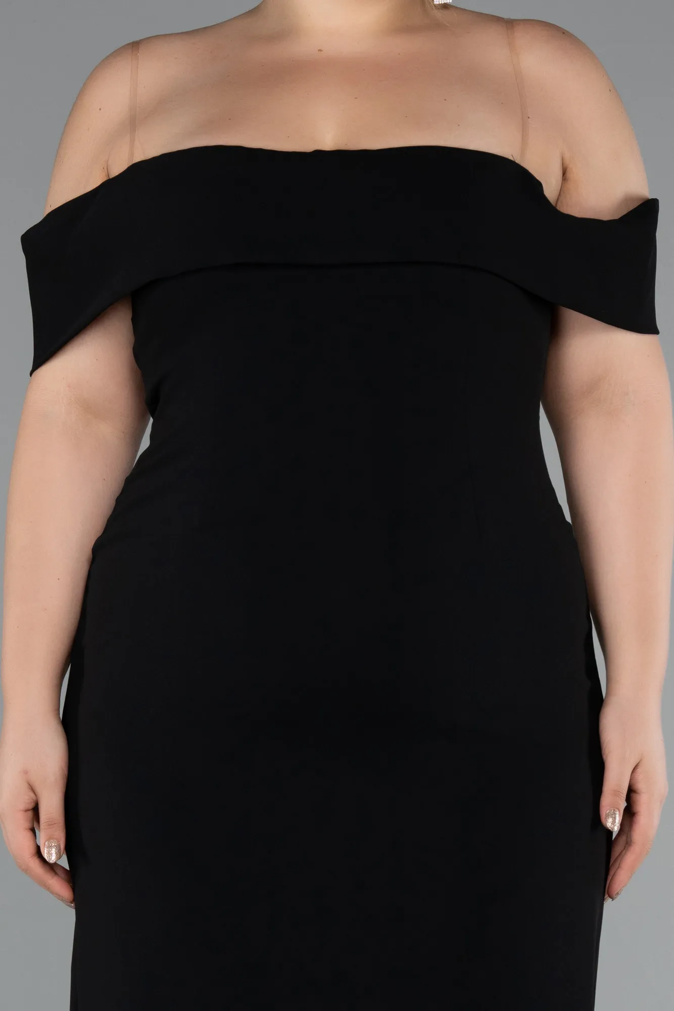 Black-Long Plus Size Evening Gown ABU5174