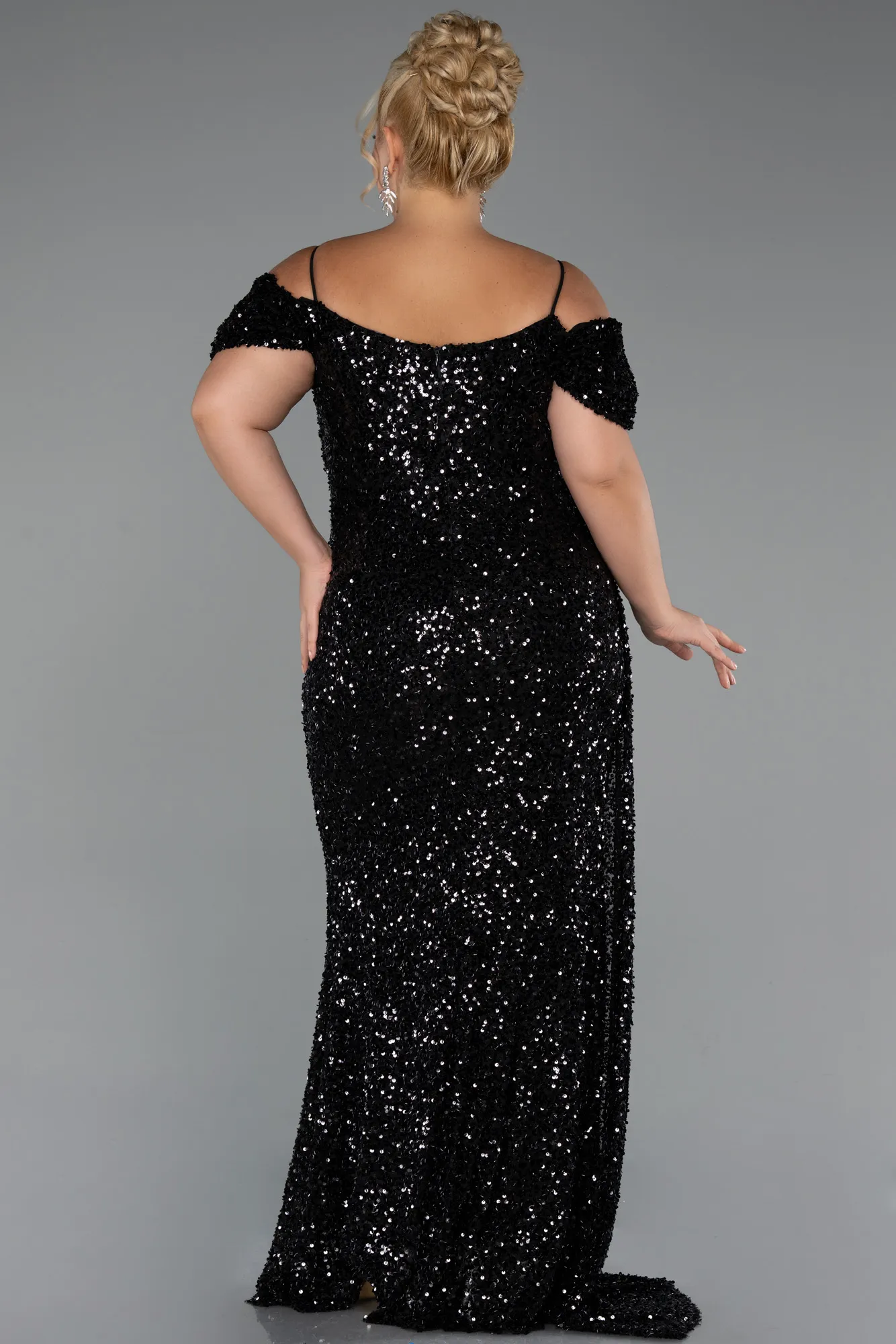 Black-Long Plus Size Evening Gown ABU5232