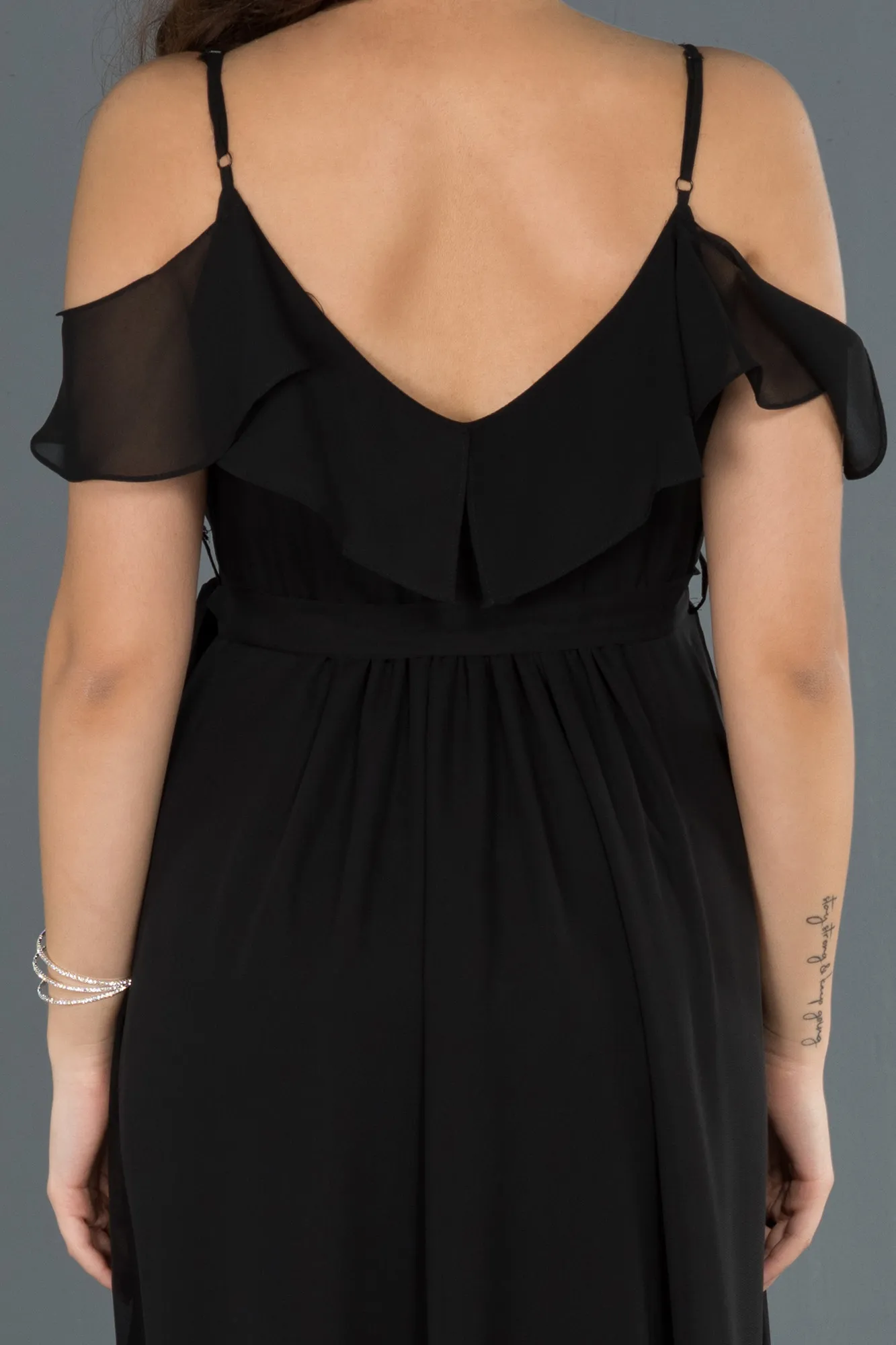 Black-Long Pregnancy Evening Dress ABU744