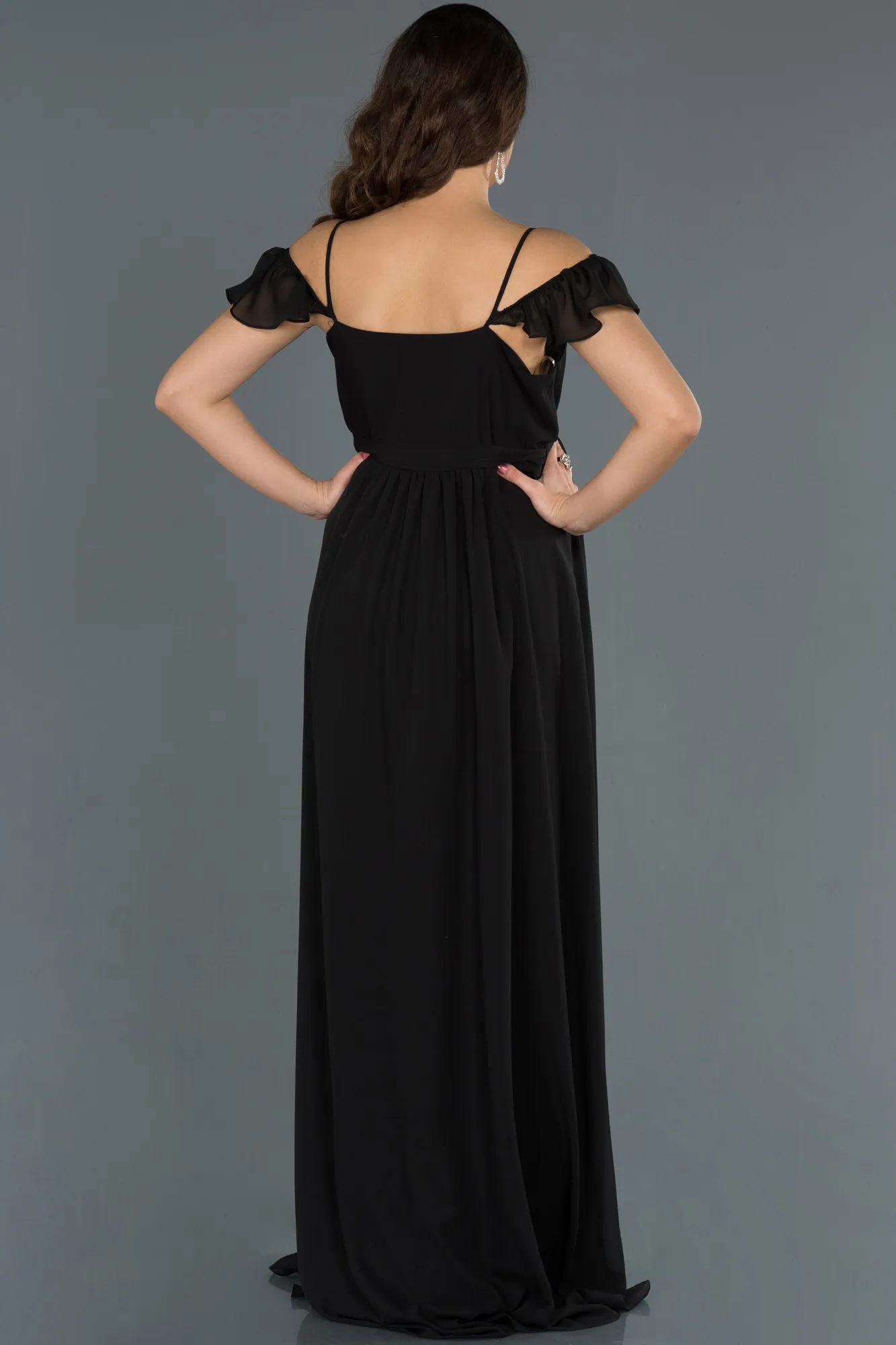 Black-Long Pregnancy Evening Dress ABU756
