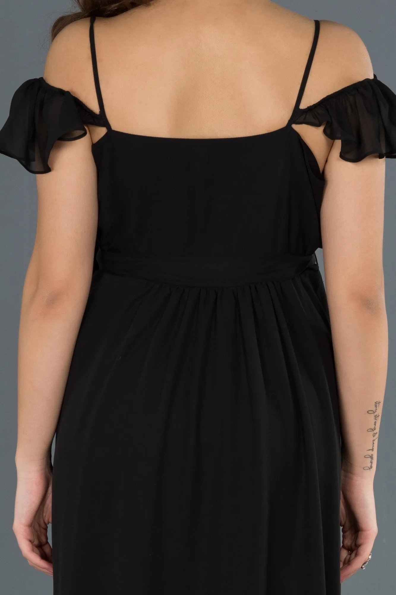 Black-Long Pregnancy Evening Dress ABU756