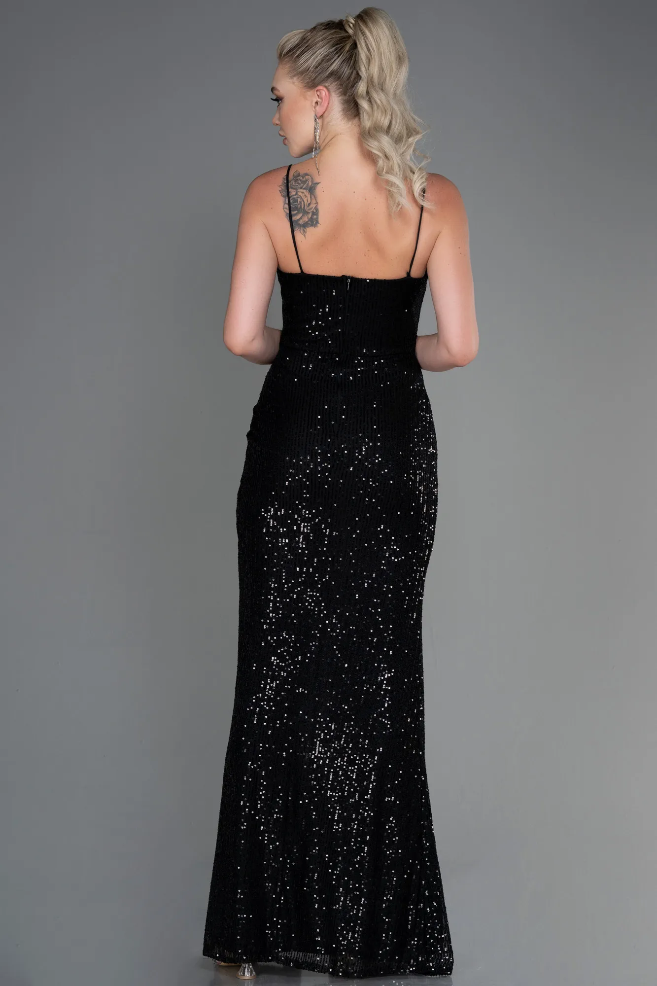 Black-Long Scaly Evening Dress ABU3246