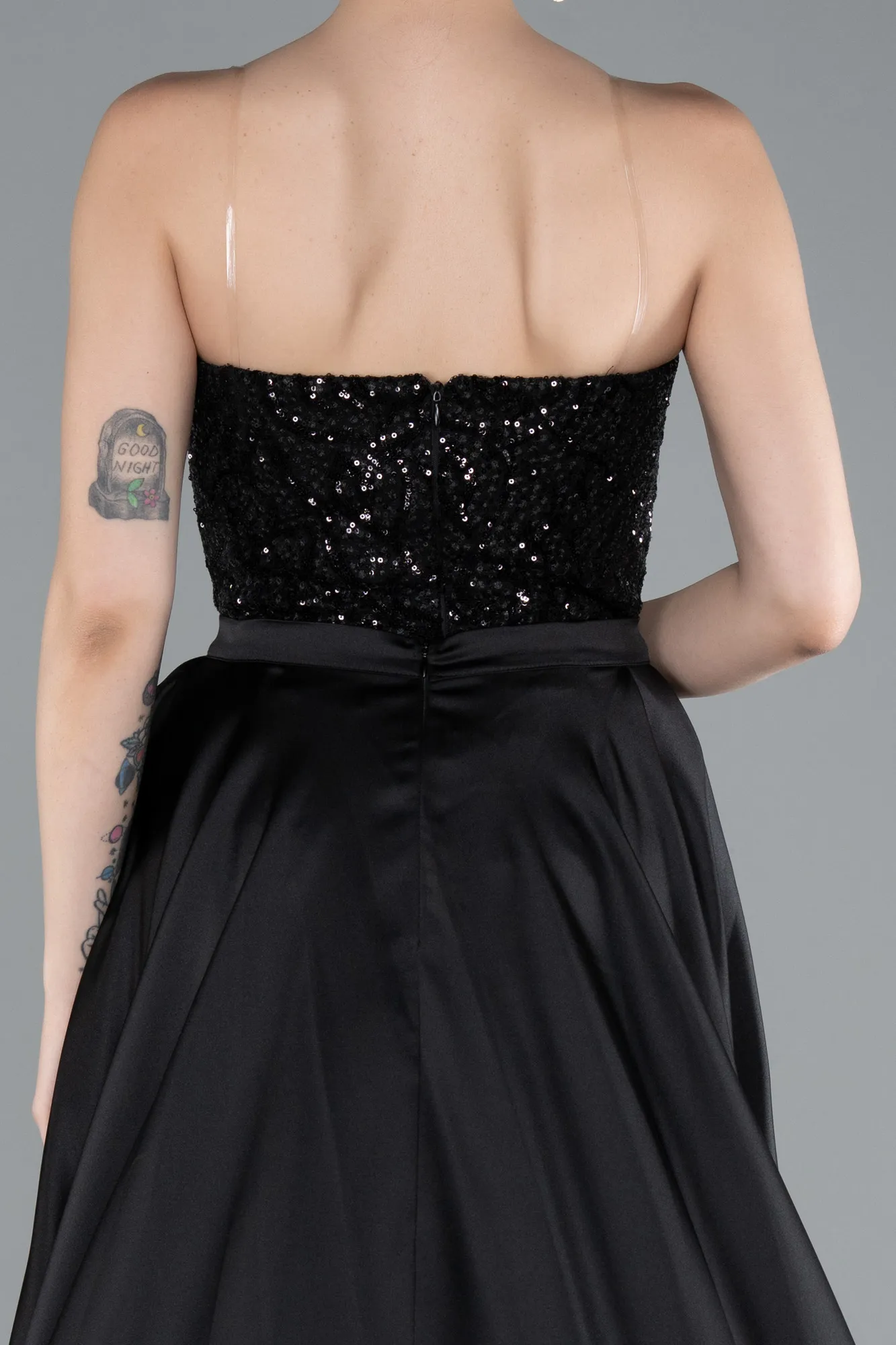 Black-Long Scaly Evening Dress ABU4913