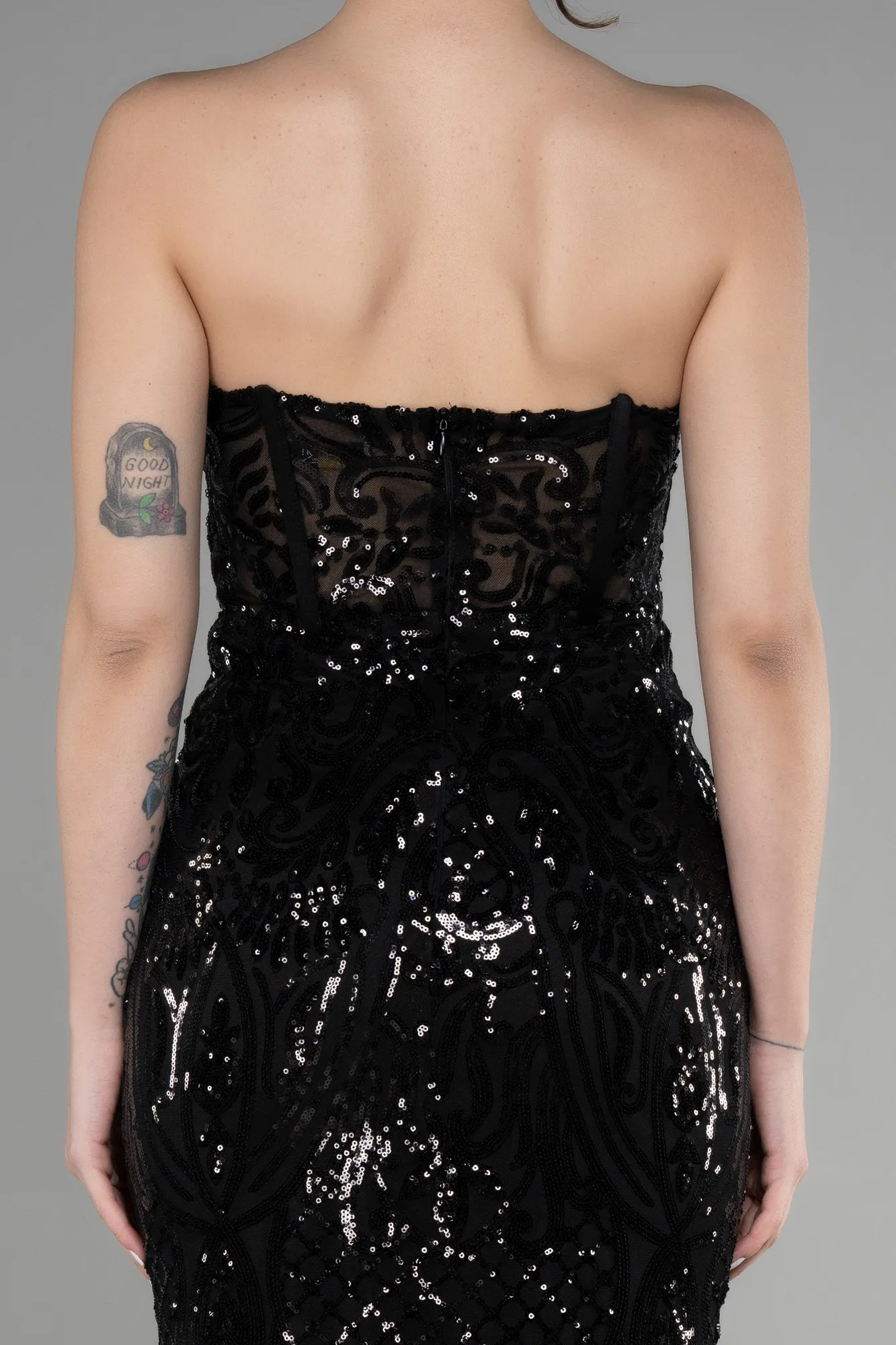 Black-Long Scaly Mermaid Prom Dress ABU3550