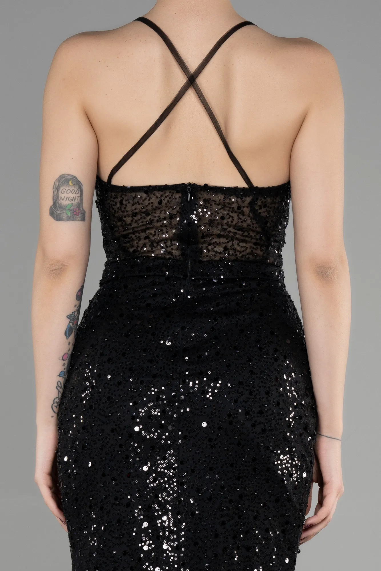 Black-Long Scaly Mermaid Prom Dress ABU3561