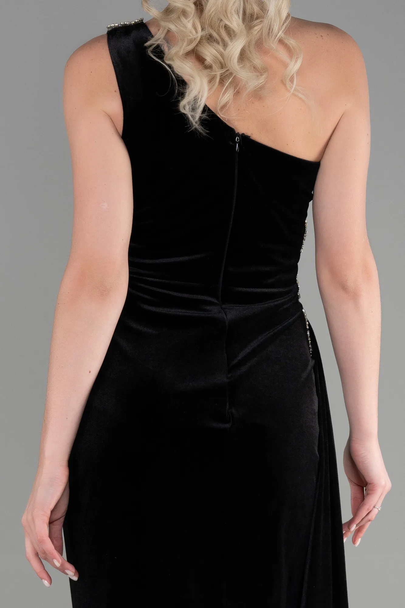 Black-Long Velvet Evening Dress ABU3365