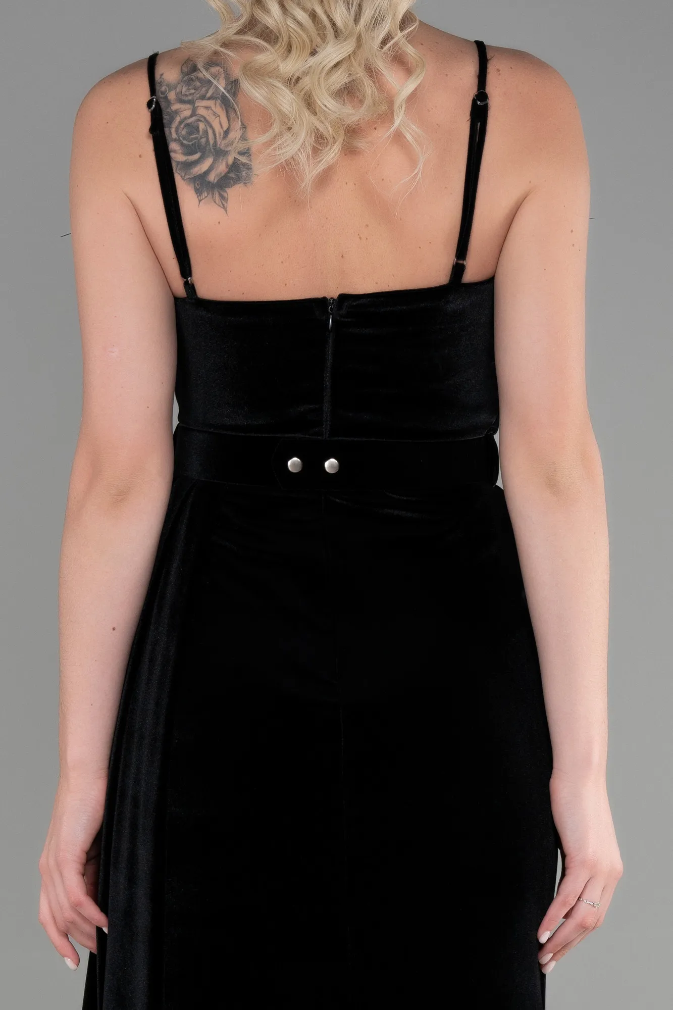 Black-Long Velvet Evening Dress ABU3387