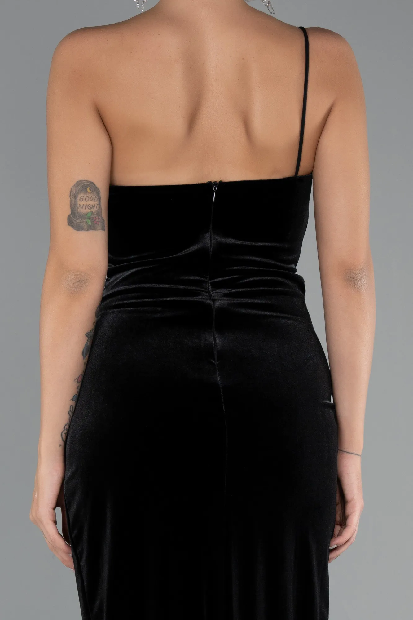 Black-Long Velvet Evening Dress ABU5374