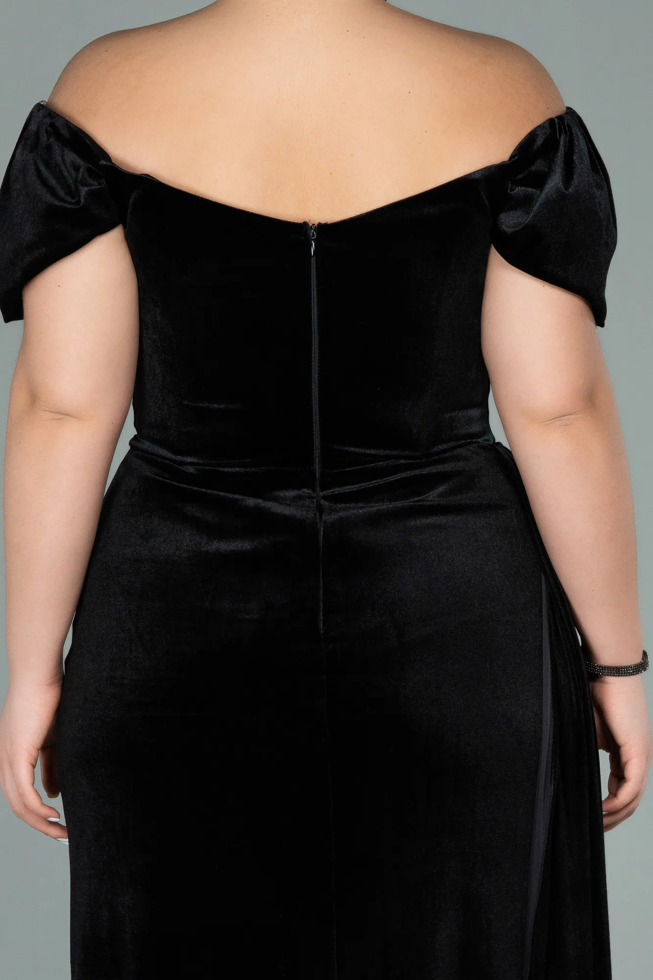 Black-Long Velvet Oversized Evening Dress ABU1991