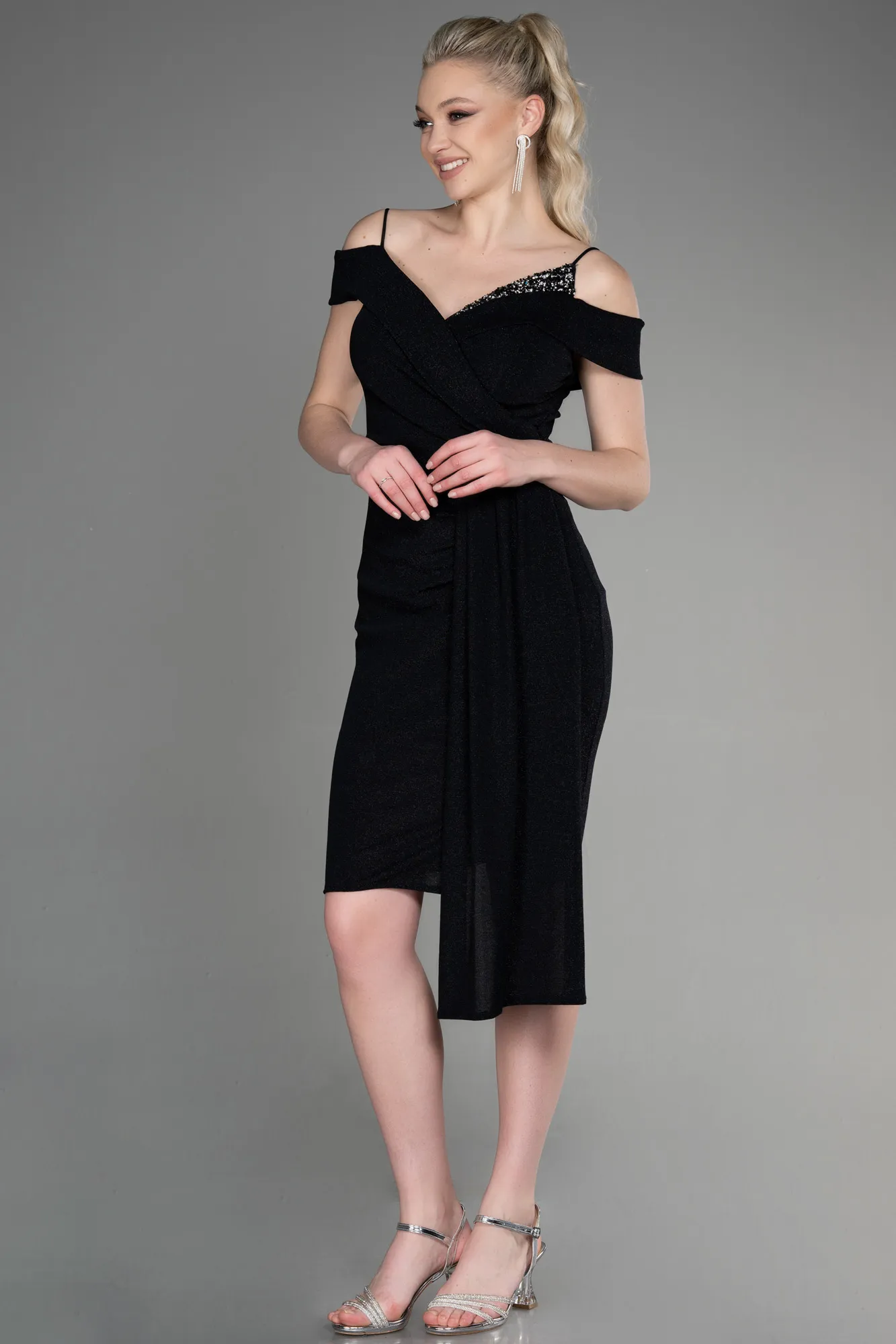 Black-Midi Cocktail Dress ABK1958